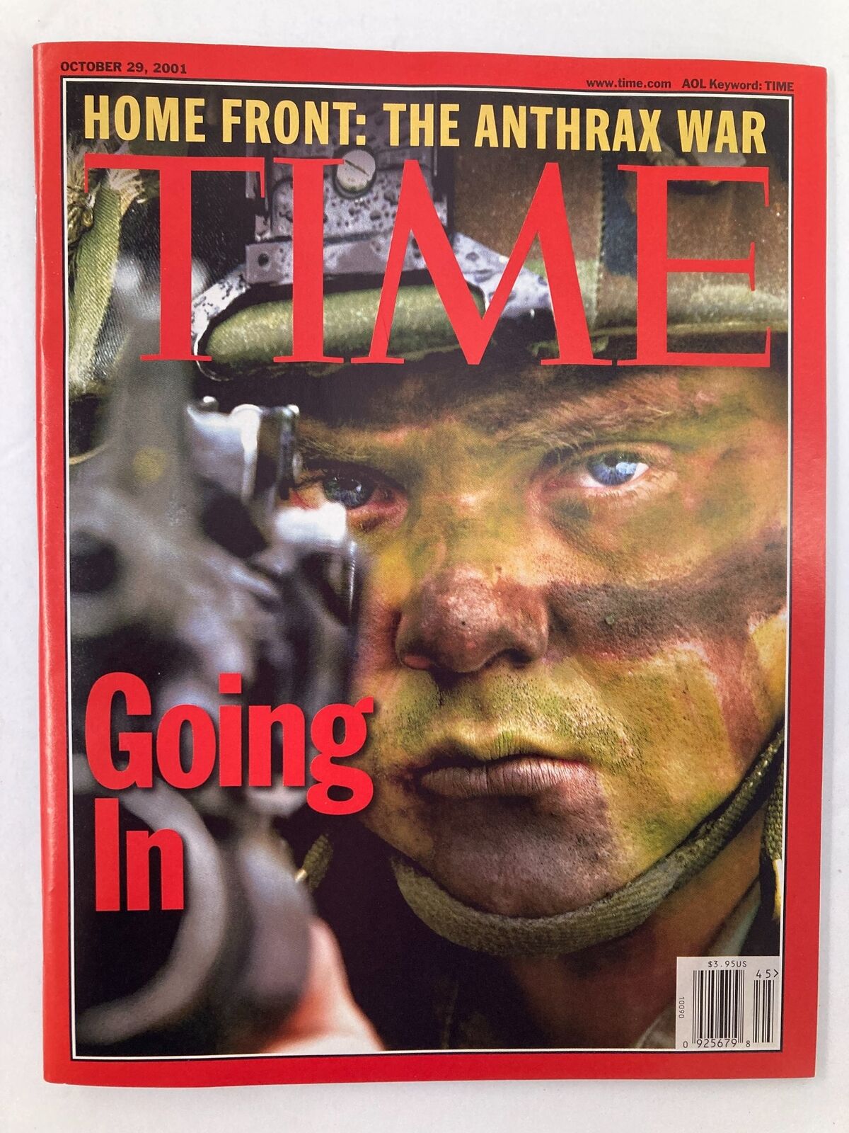 Time Magazine October 29 2001 Home Front The Anthrax War Going In No Label VG