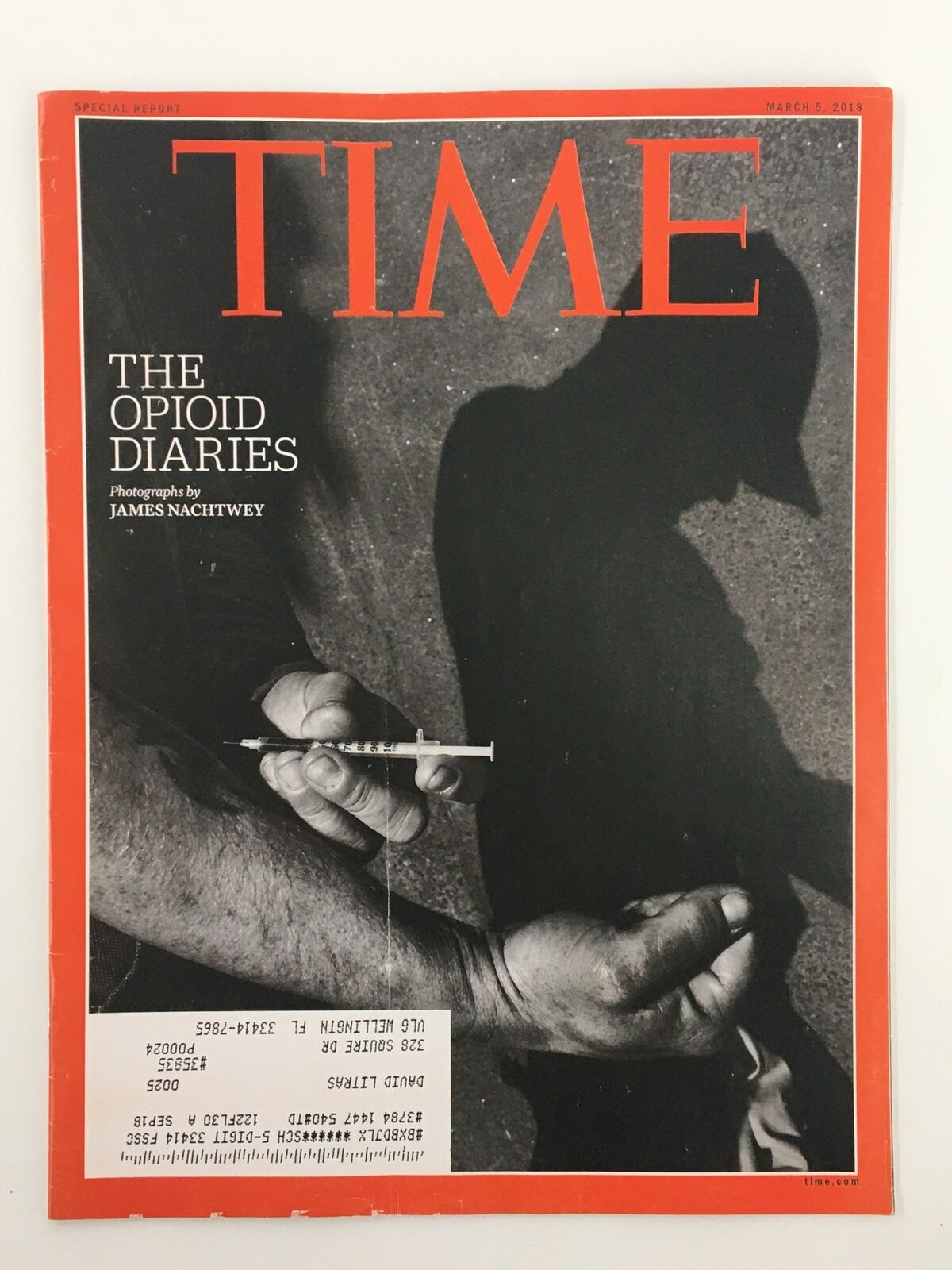 Time Magazine March 5 2018 The Opioid Diaries Photographys by James Nachtwey