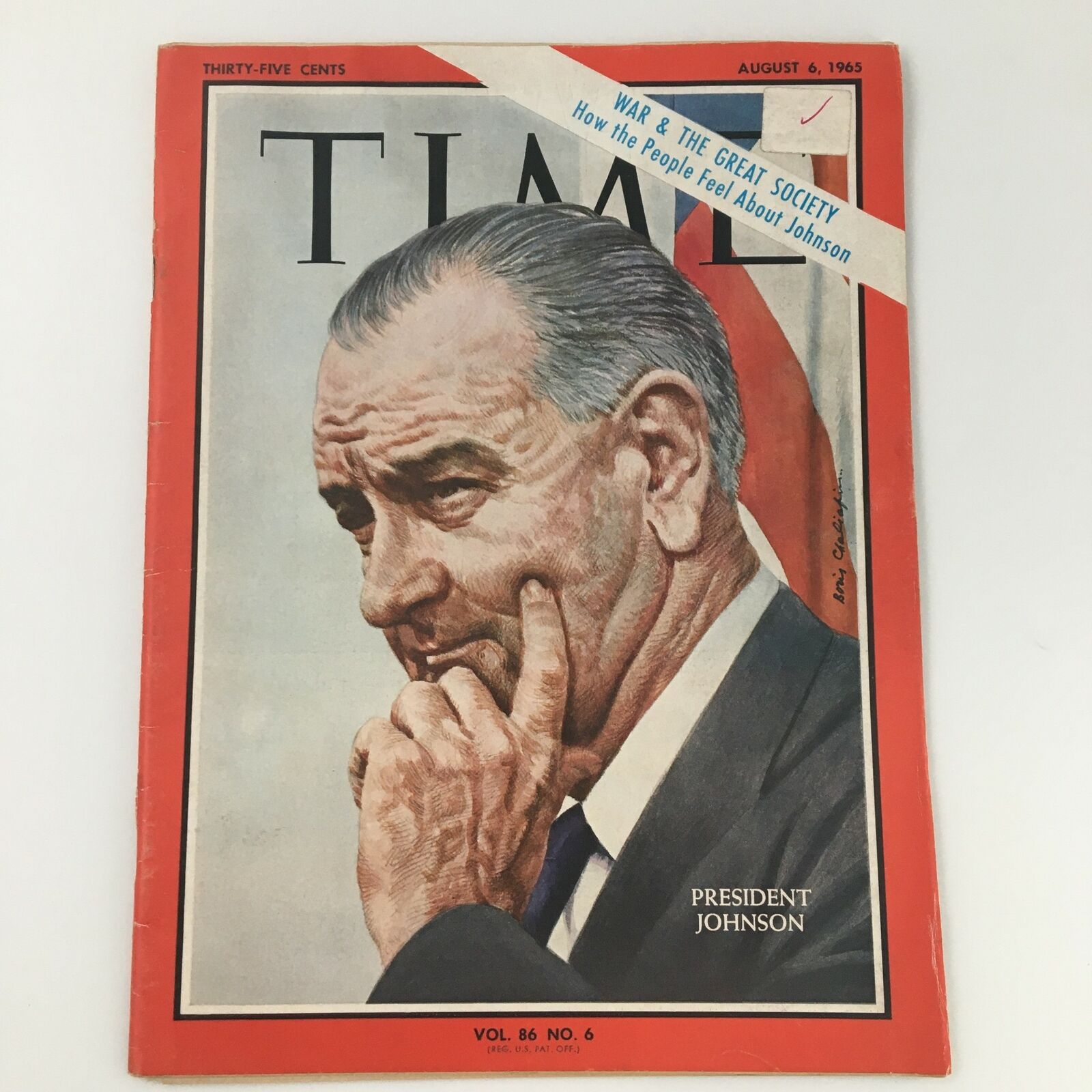 VTG Time Magazine August 6 1965 Vol 86 #6 President Lyndon B. Johnson, Newsstand