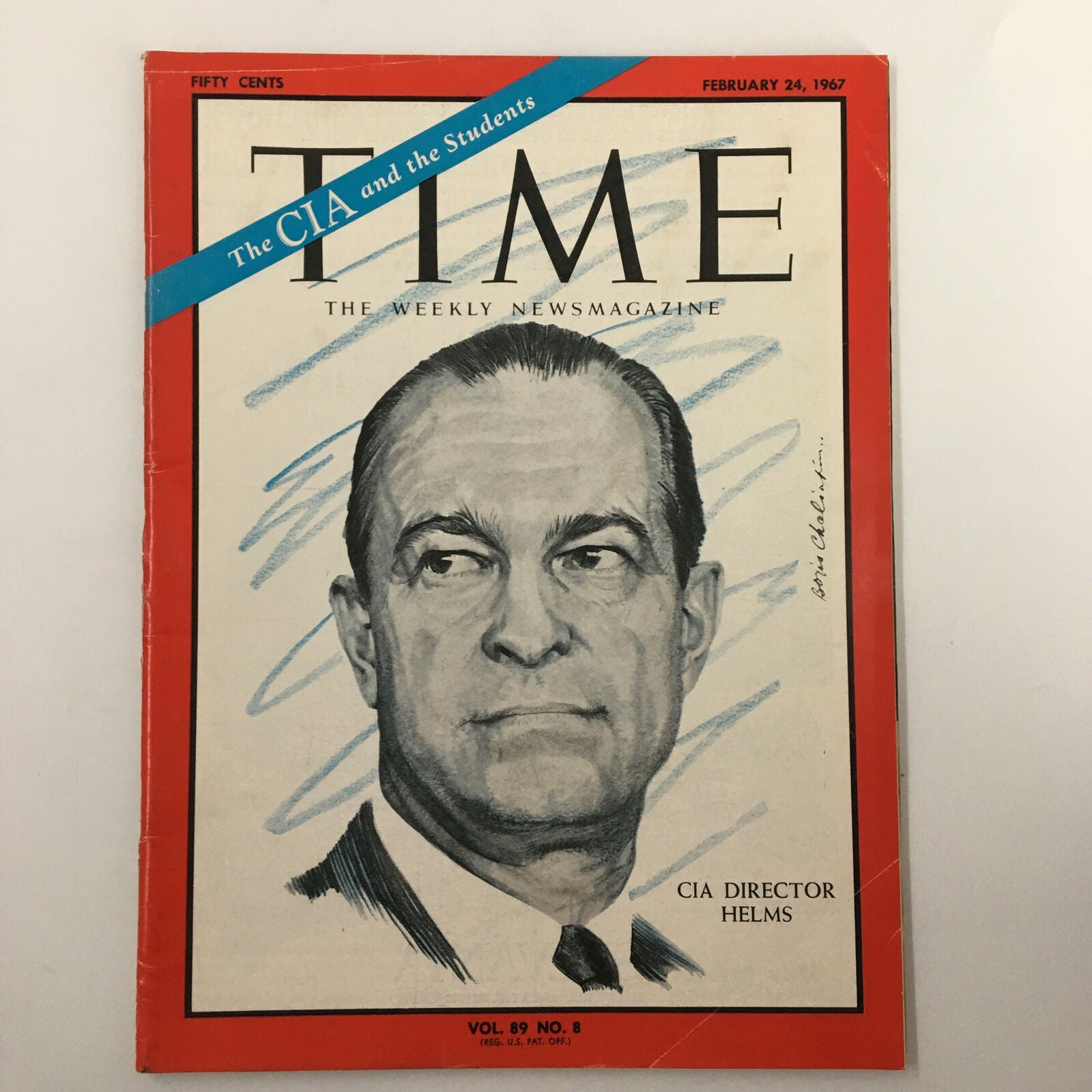 VTG Time Magazine February 24 1967 Vol. 89 No. 8 CIA Director Helms No Label