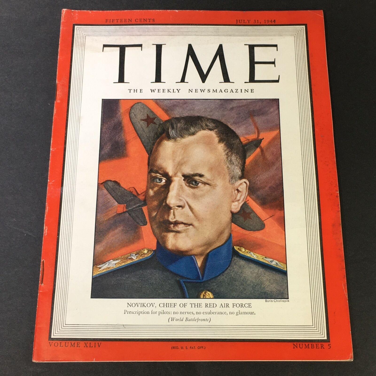 VTG Time Magazine Vol. 44 #5 July 31 1944 - Chief of Red Force Alexander Novikov