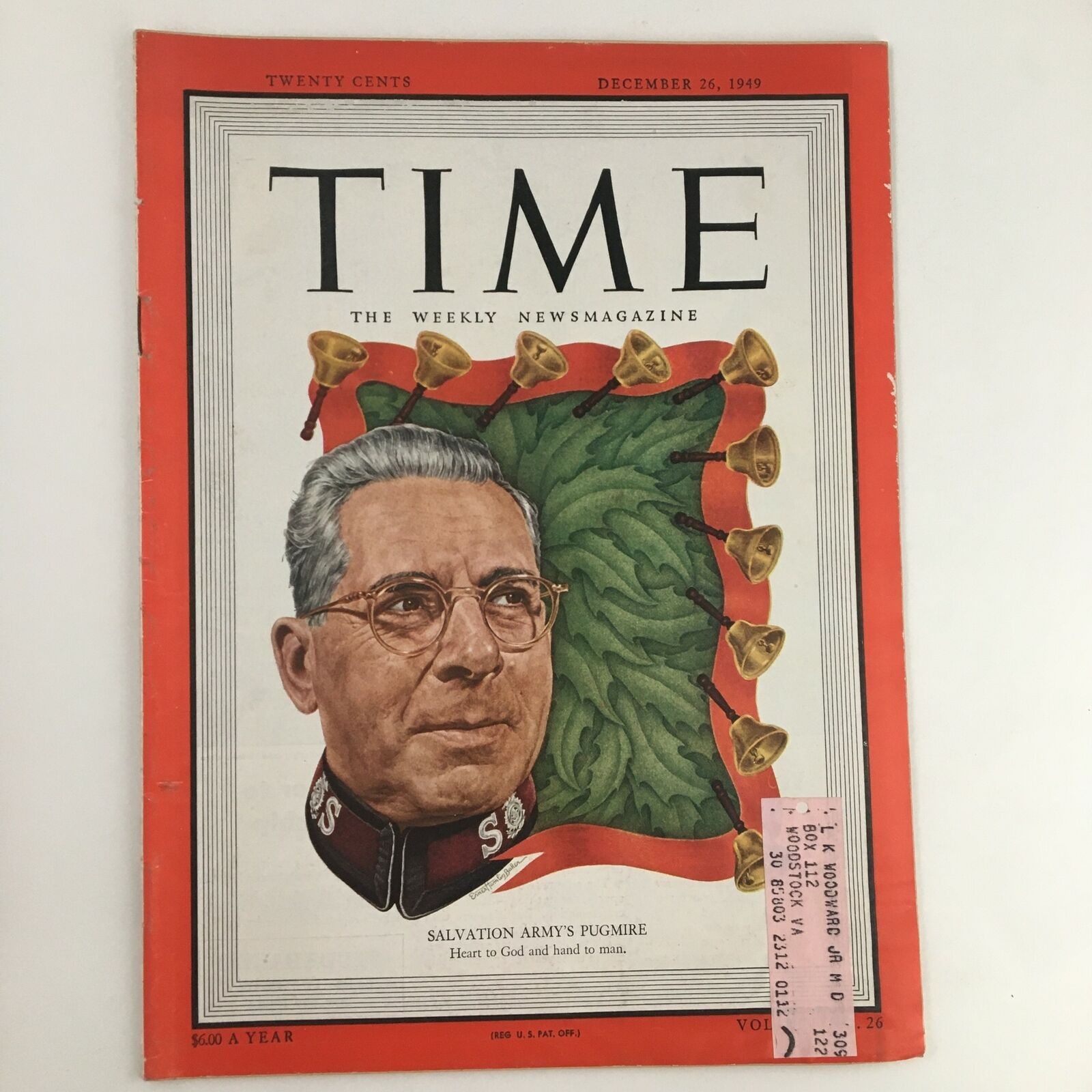 Time Magazine December 26 1949 Vol. 54 No. 26 Salvation Army Pugmire by Hamlin