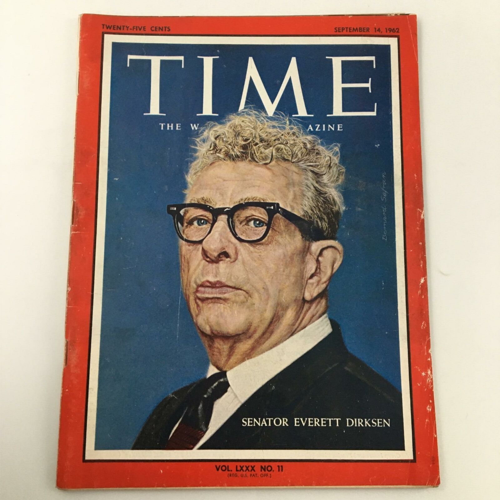 VTG Time Magazine September 14, 1962 Senator Everett Dirksen, Newsstand