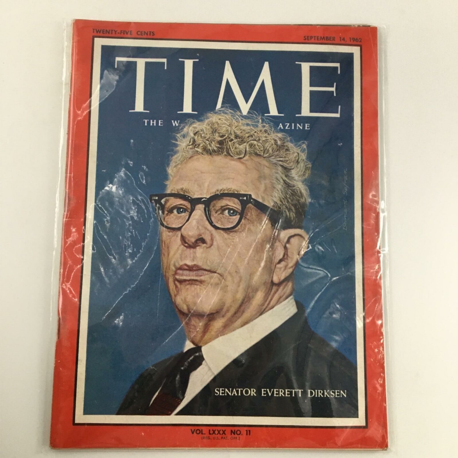 VTG Time Magazine September 14, 1962 Senator Everett Dirksen, Newsstand