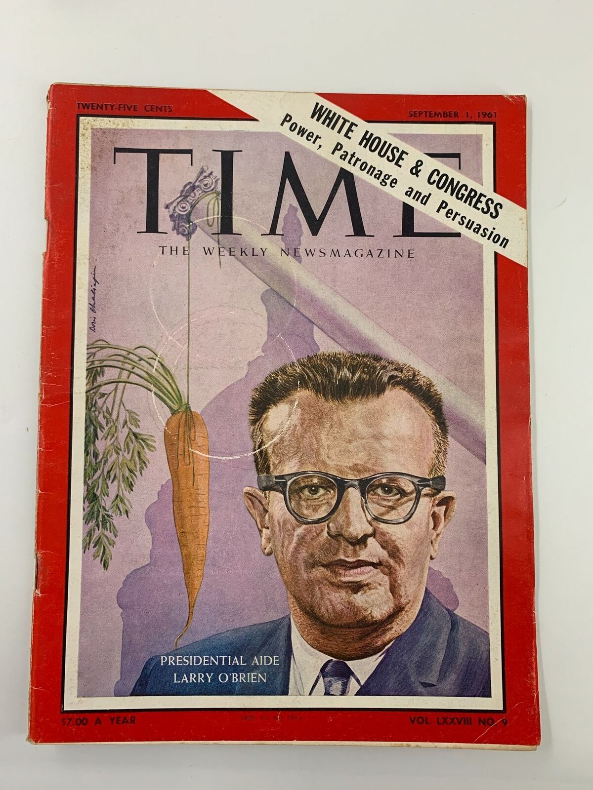 VTG Time Magazine September 1 1961 Presidential Aide Larry O'Brien No Label