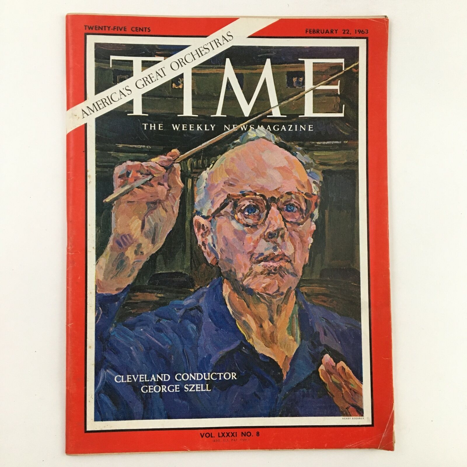 Time Magazine February 22 1963 Cleveland Conductor George Szell No Label