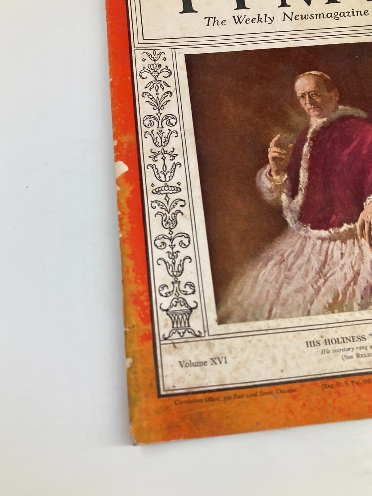 VTG Time Magazine December 29 1930 Vol 16 No. 26 His Holiness The Pope Pius XI