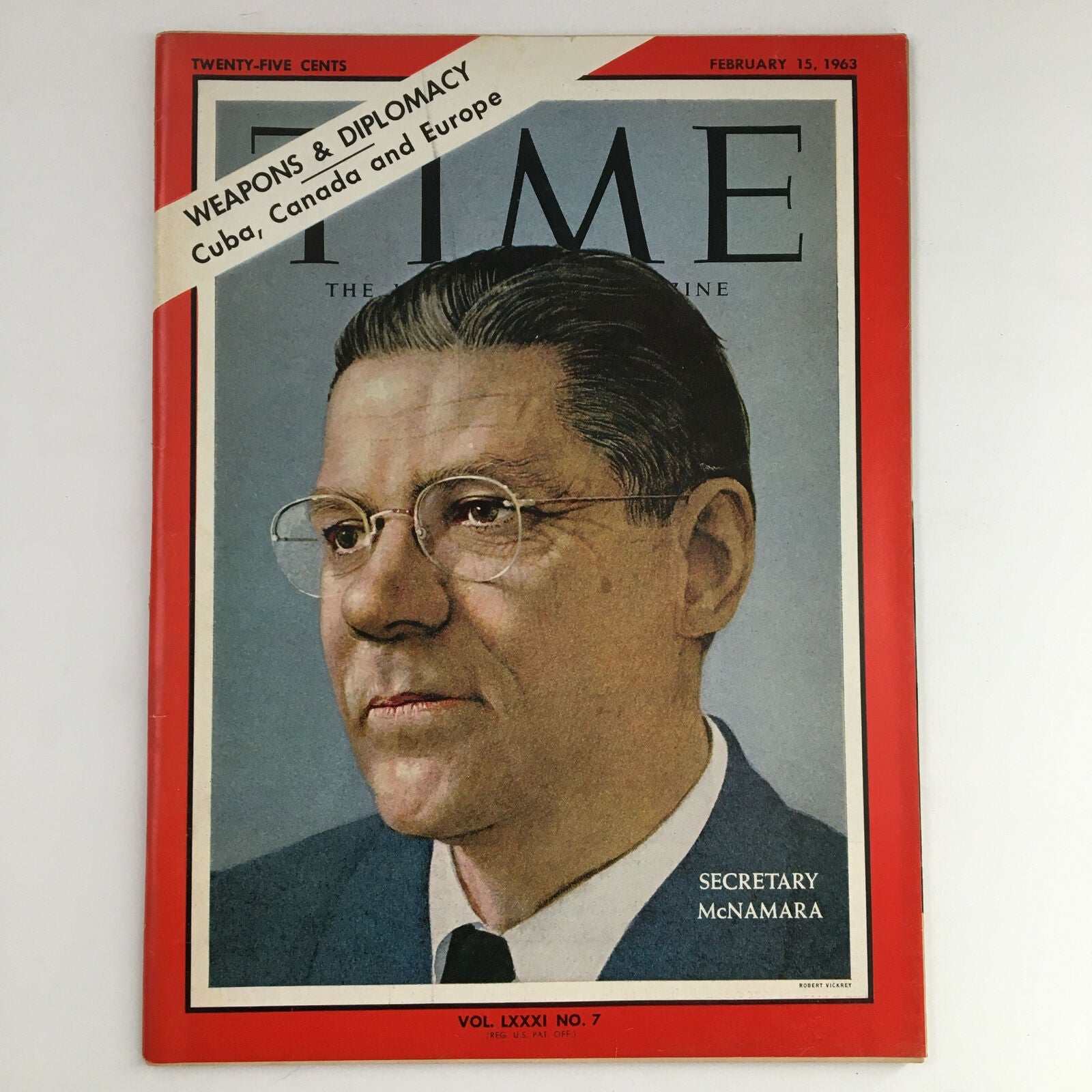 Time Magazine February 15 1963 Vol 81 #7 Secretary Robert McNamara No Label