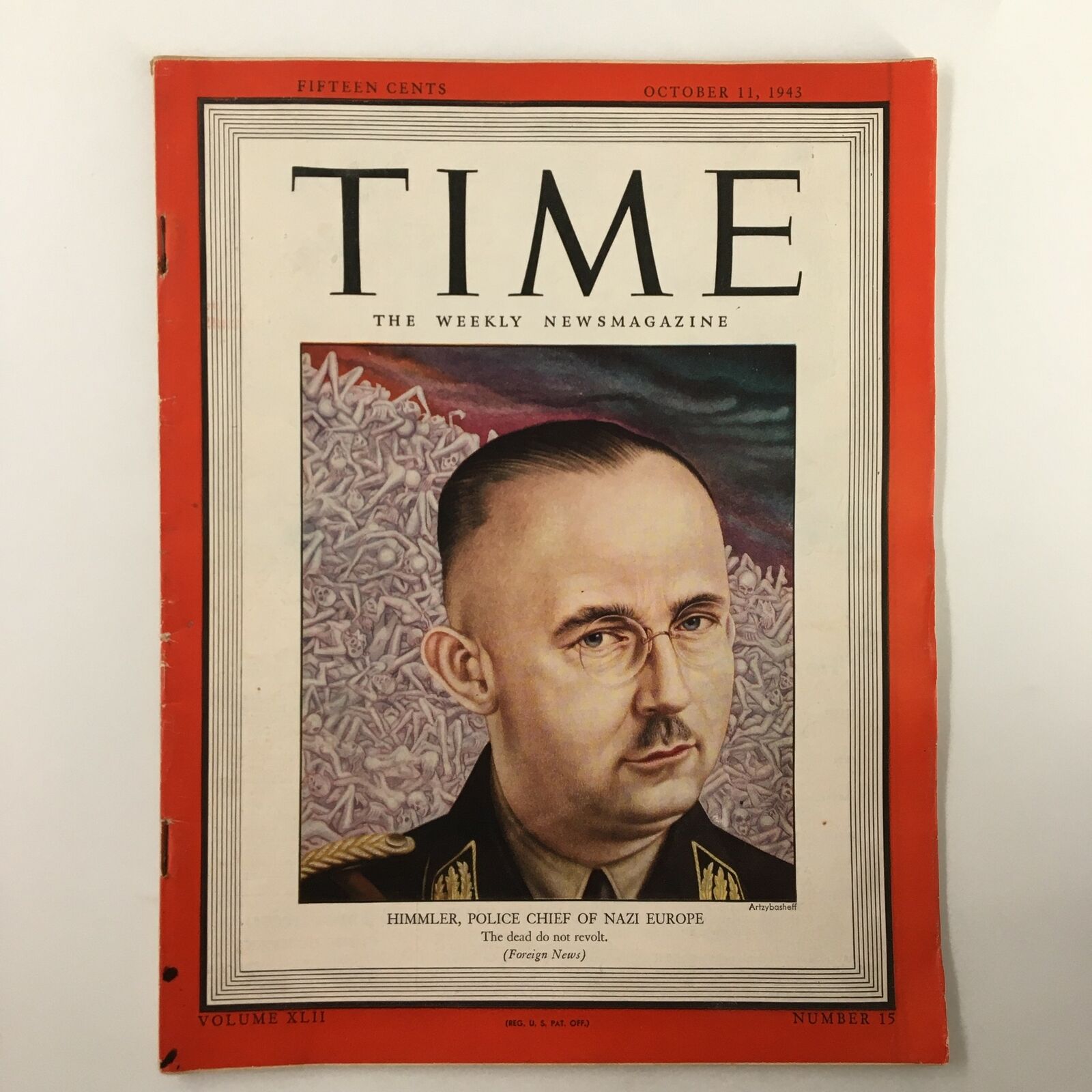 VTG Time Magazine October 11 1943 Vol. 42 No. 15 Himmler Police Chief of Nazi