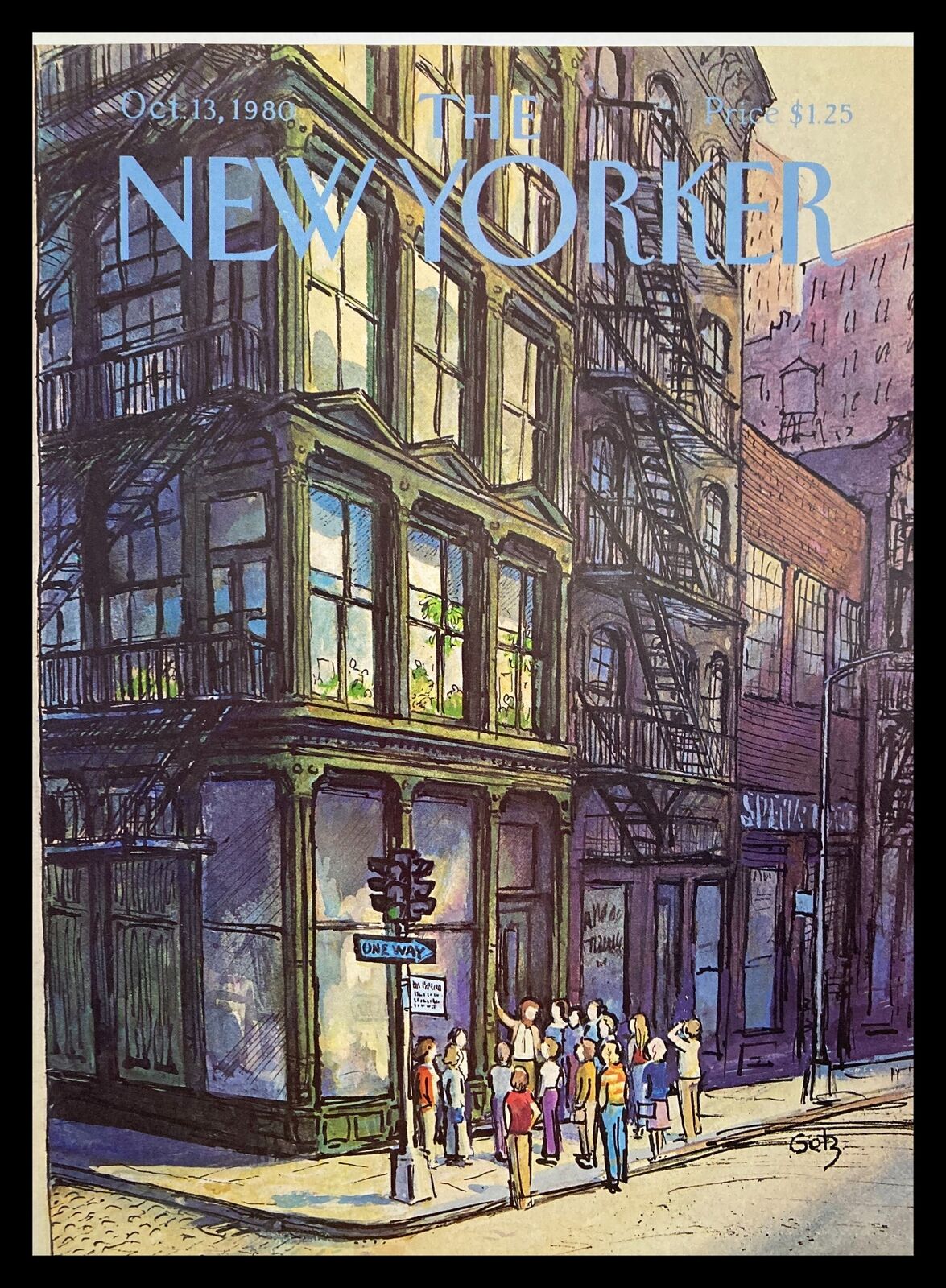 COVER ONLY The New Yorker October 13 1980 One Way by Arthur Getz No Label