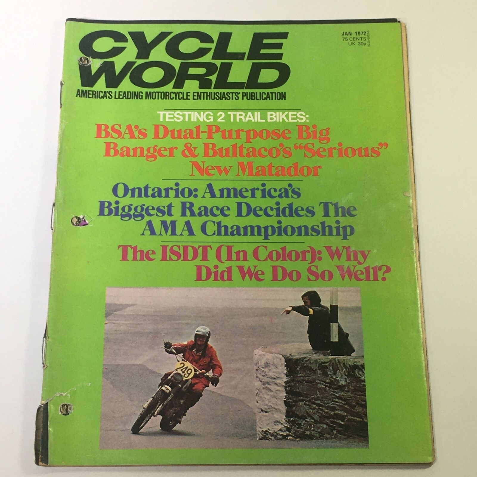 VTG Cycle World Magazine January 1972 - BSA Dual Purpose Big Banger & Bultaco