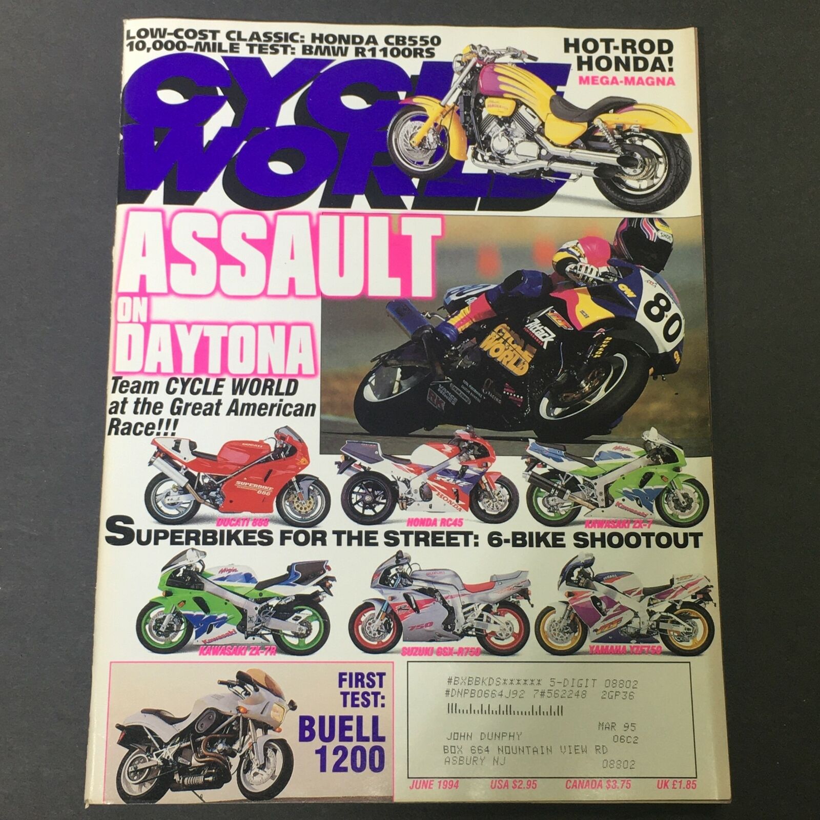 Cycle World Magazine June 1994 - Honda CB550 vs BMW R1100RS Mile Tests