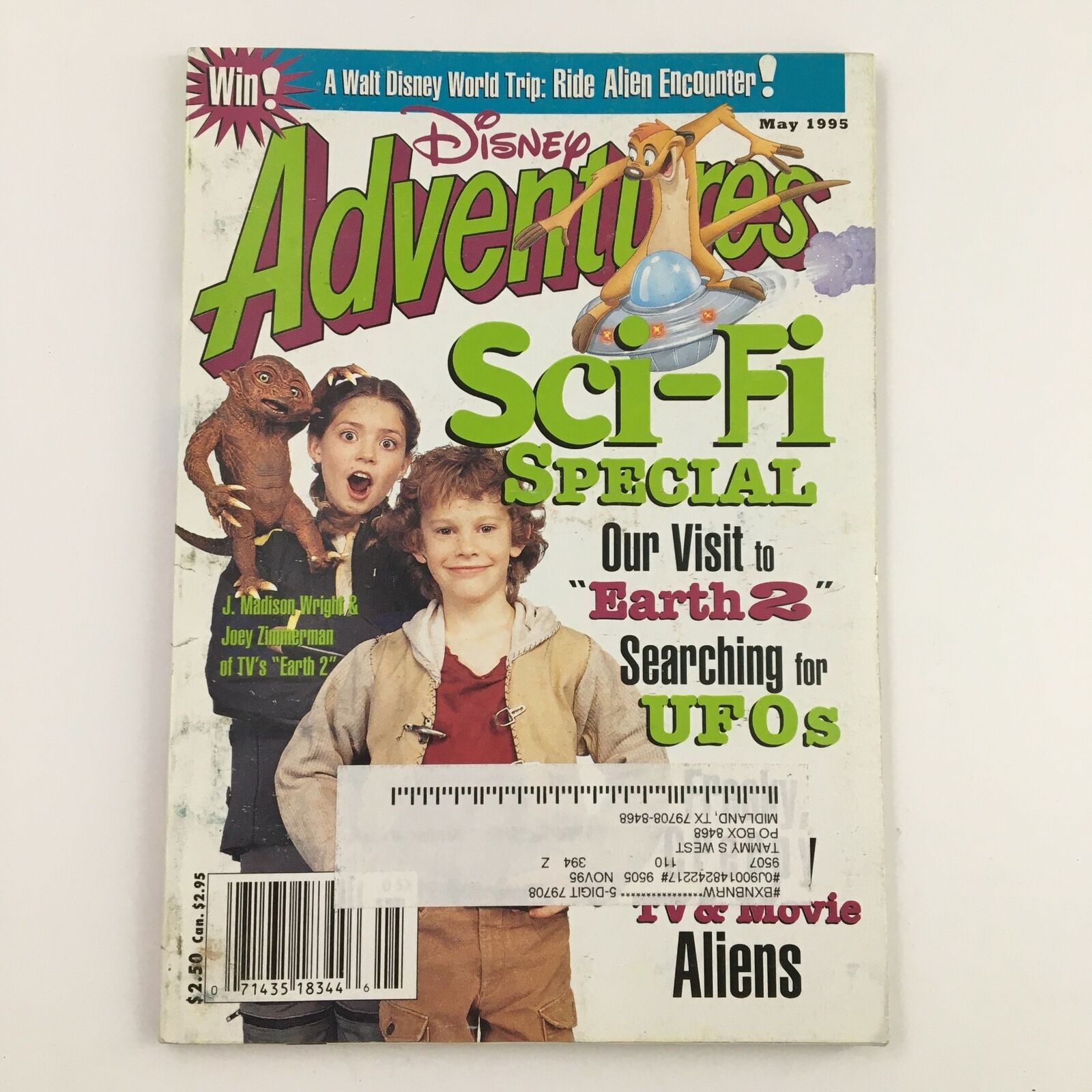 Disney Adventures Magazine May 1995 J. Madison Wright & Joey Zimmerman Earth 2