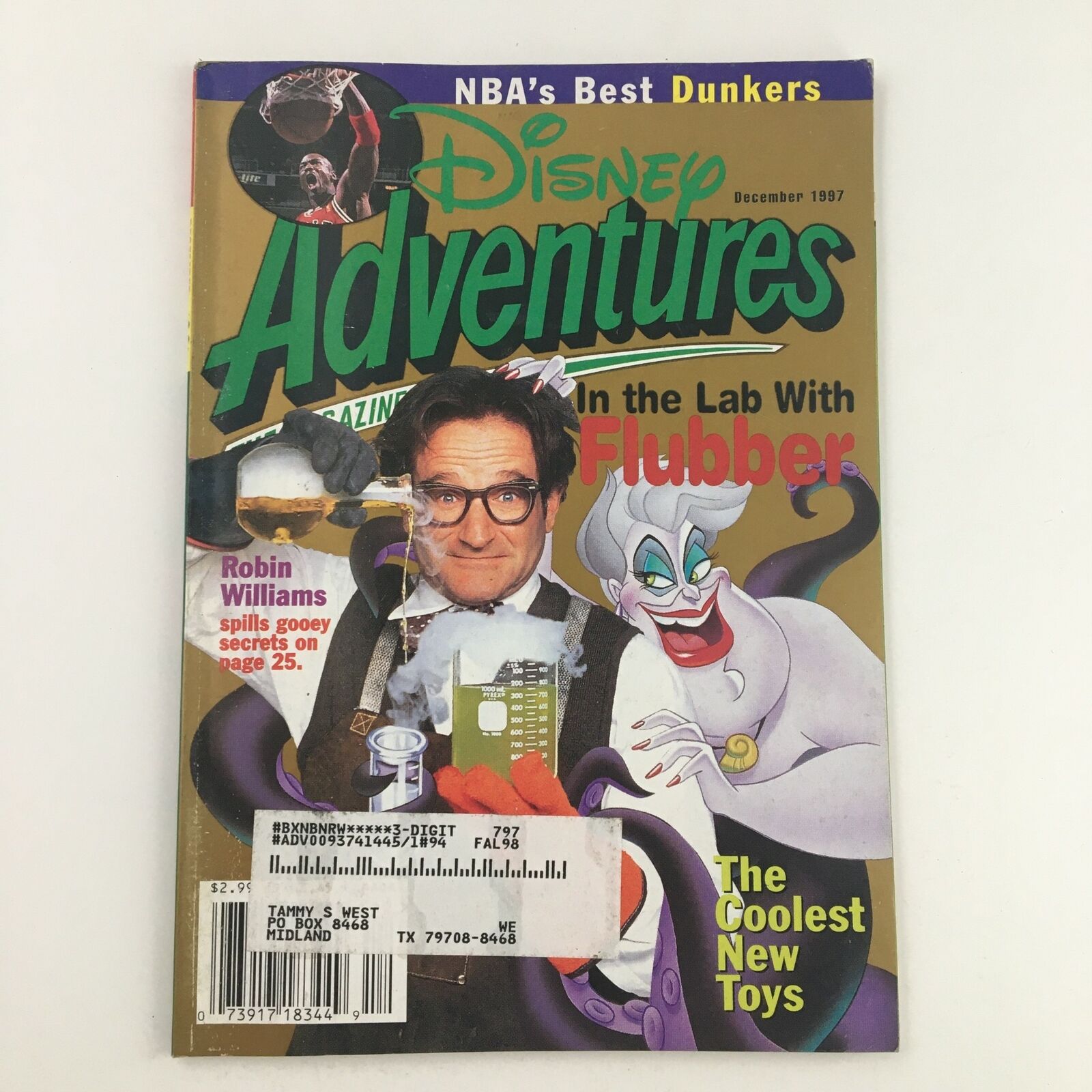 Disney Adventures Magazine December 1997 In The Lab with Flubber Robin Williams