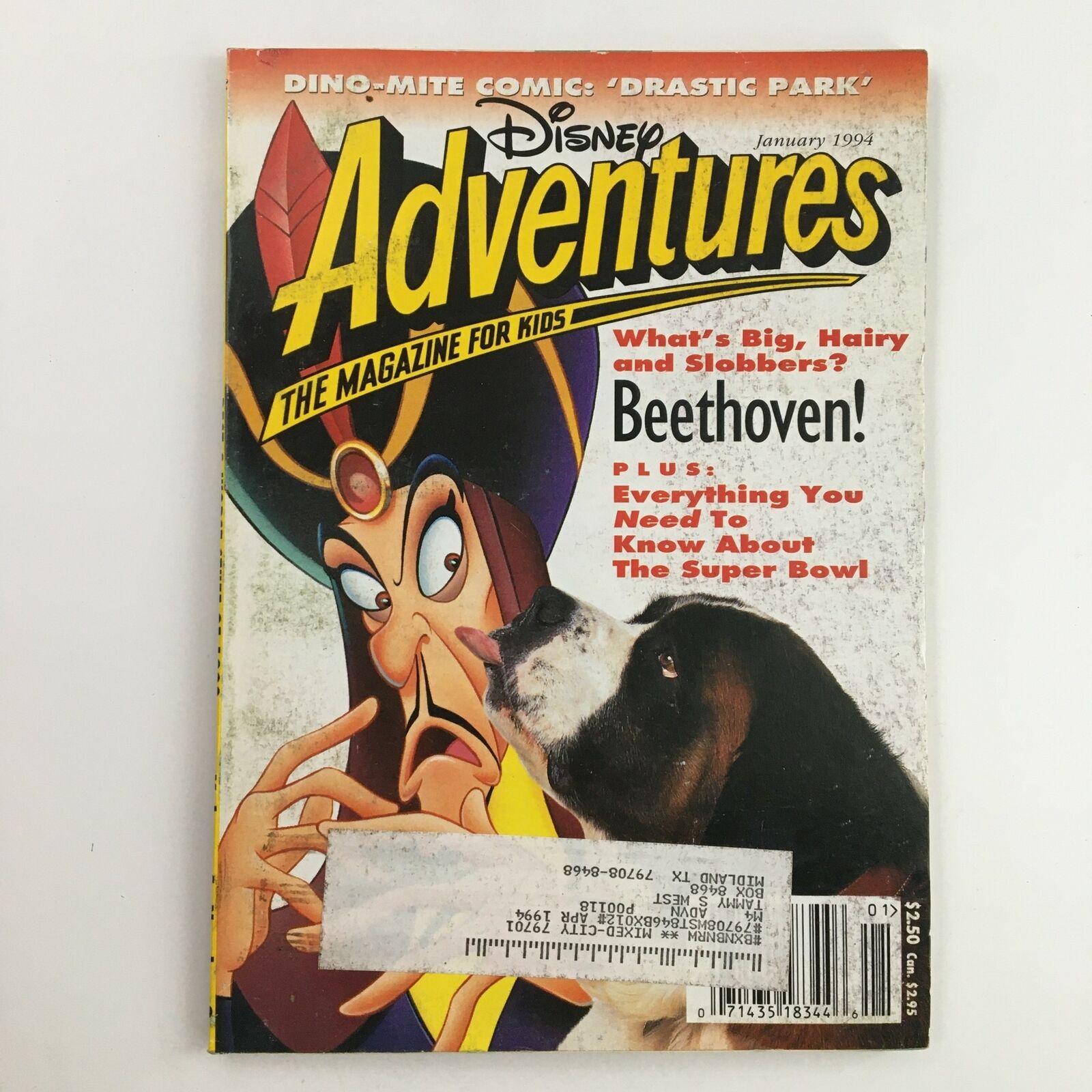 Disney Adventures Magazine January 1994 Jafar of Aladdin and Beethoven