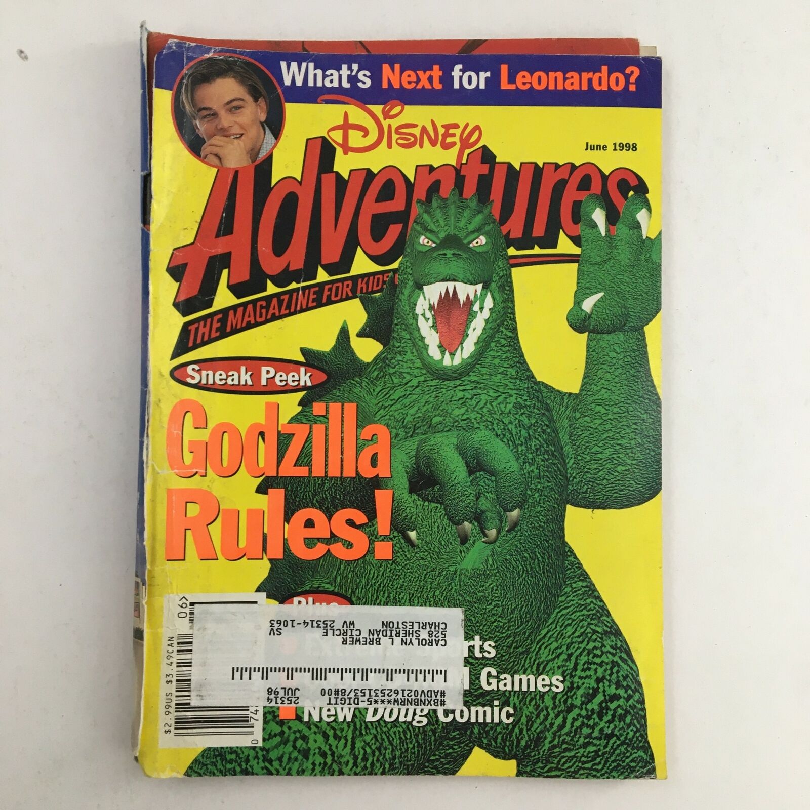 Disney Adventures Magazine June 1998 Godzilla Rules & Leonardo DiCaprio