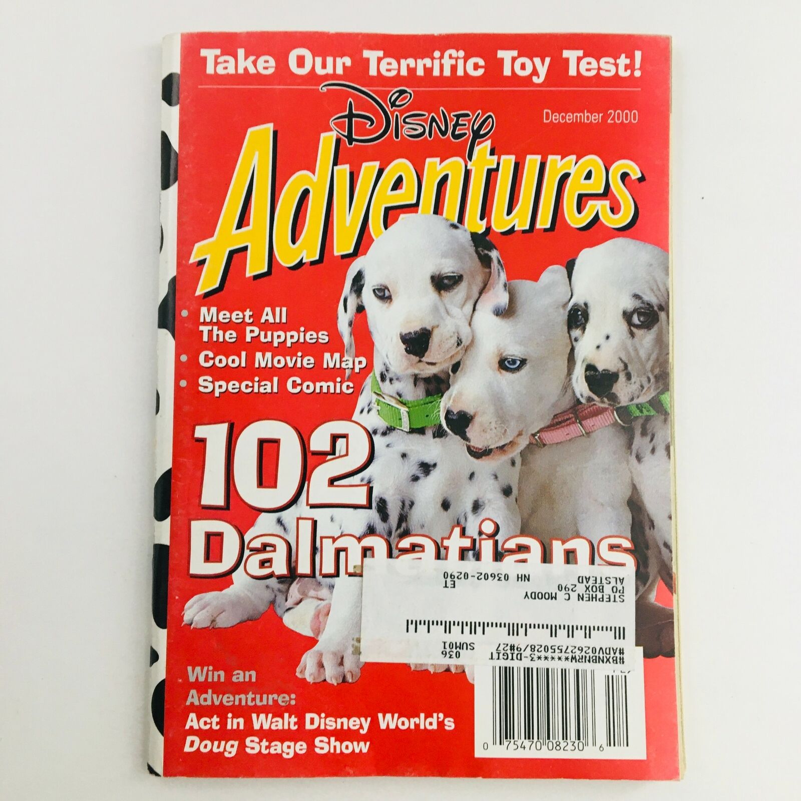 Disney Adventures Magazine December 2000 102 Dalmatians Meet All The Puppies, VG