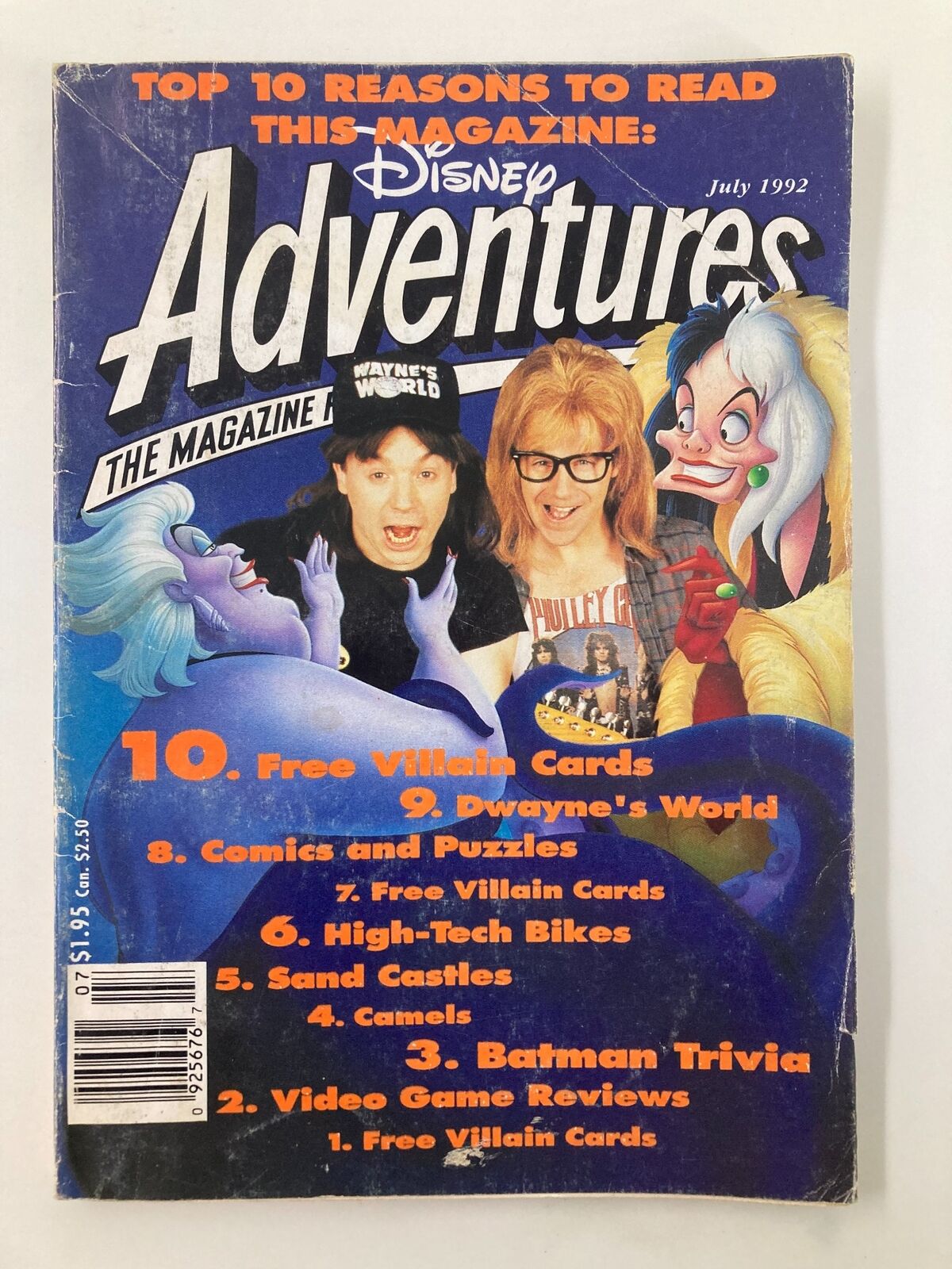 Disney Adventures Magazine July 1992 Party On with Wayne and Garth No Label