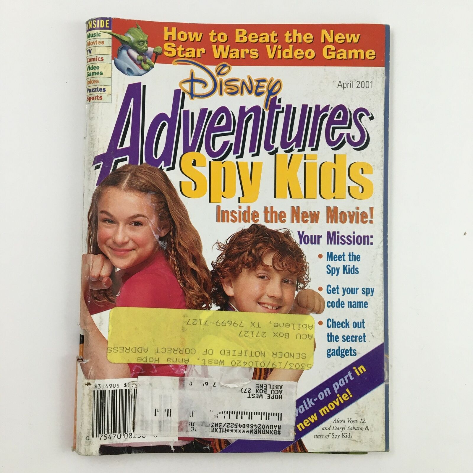 Disney Adventures Magazine April 2001 Inside The New Movie of Spy Kids