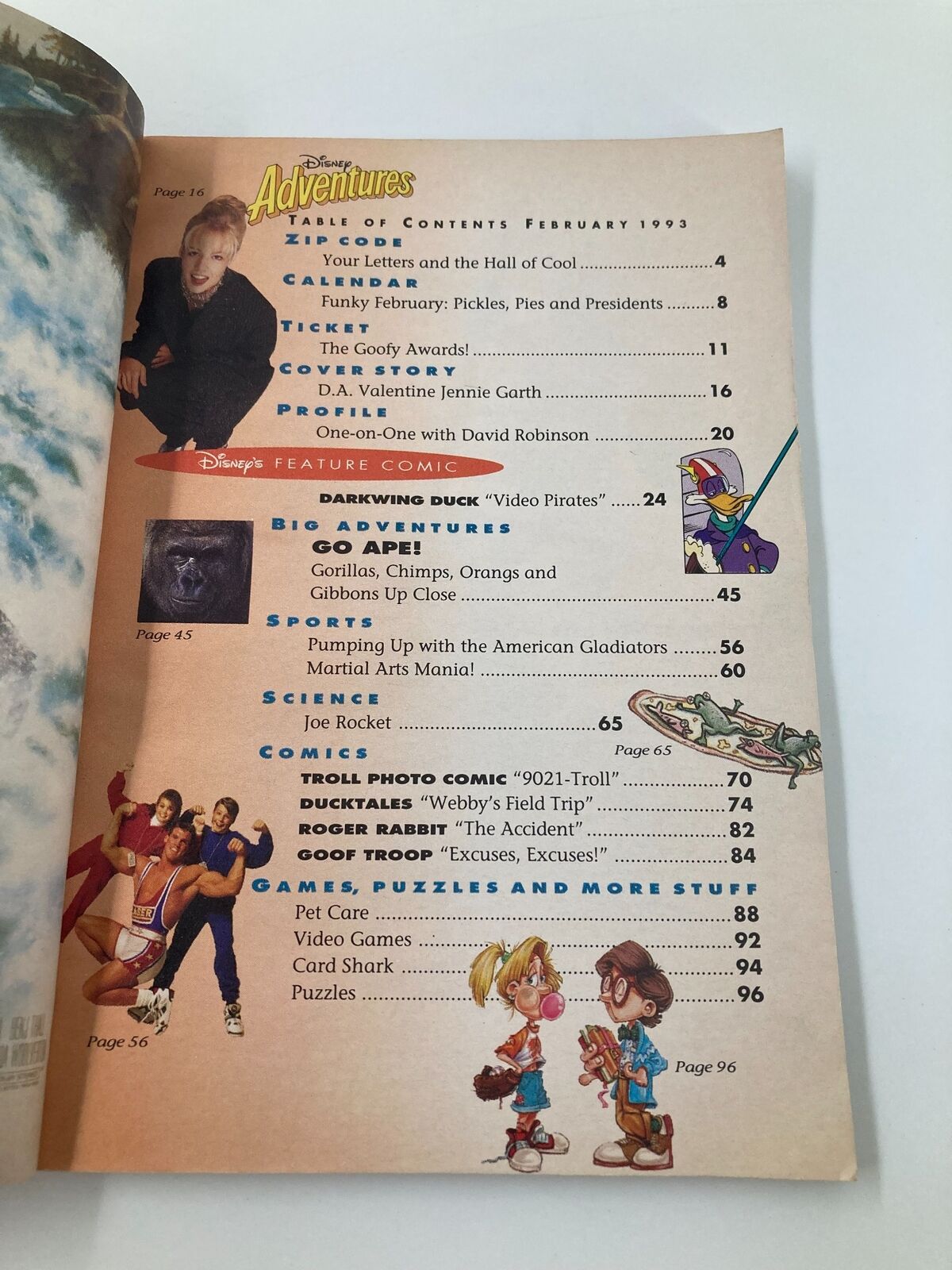 Disney Adventures Magazine February 1993 Jennie Garth & David Robinson No Label