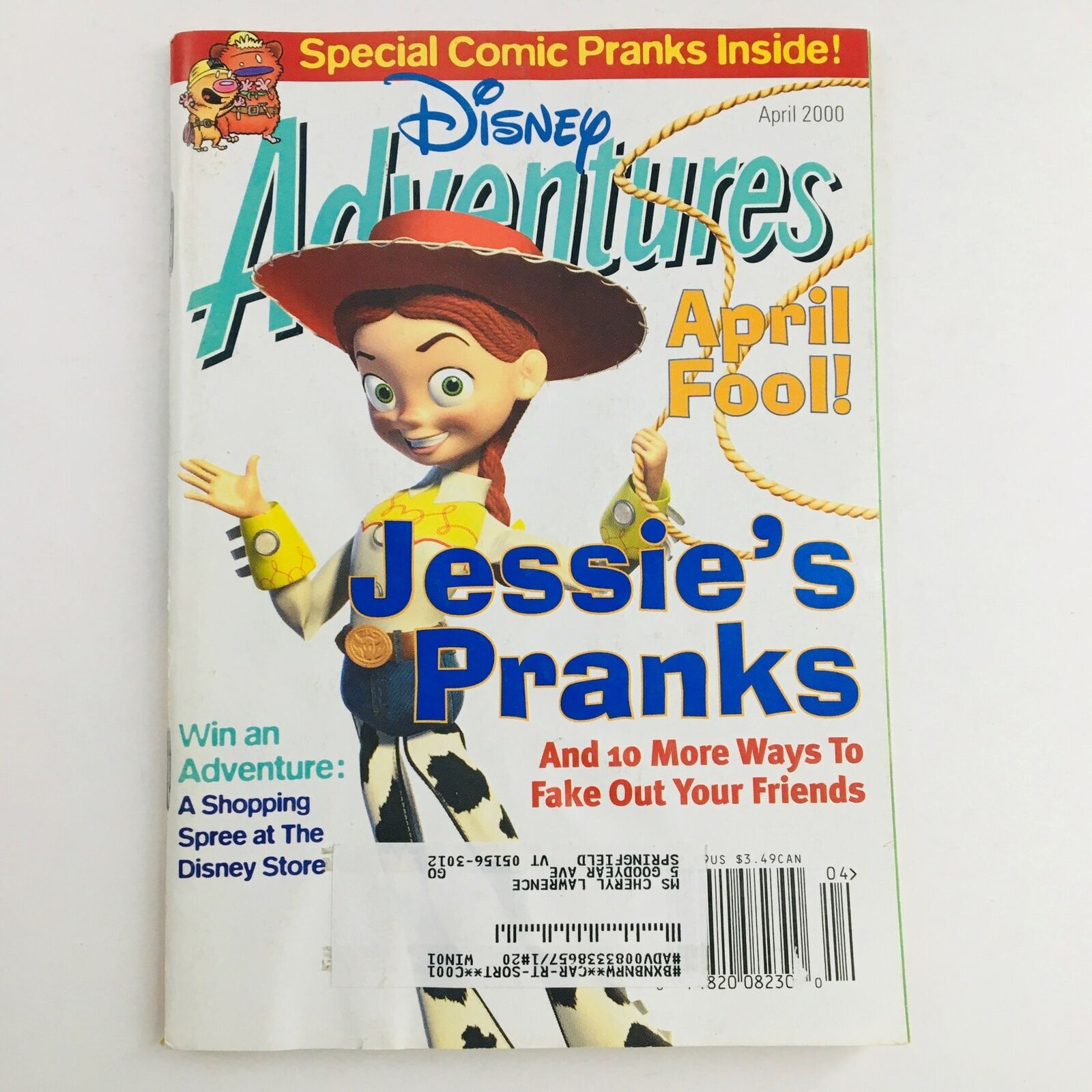 Disney Adventures Magazine April 2000 April Fool Jessie's Pranks in Toy Story