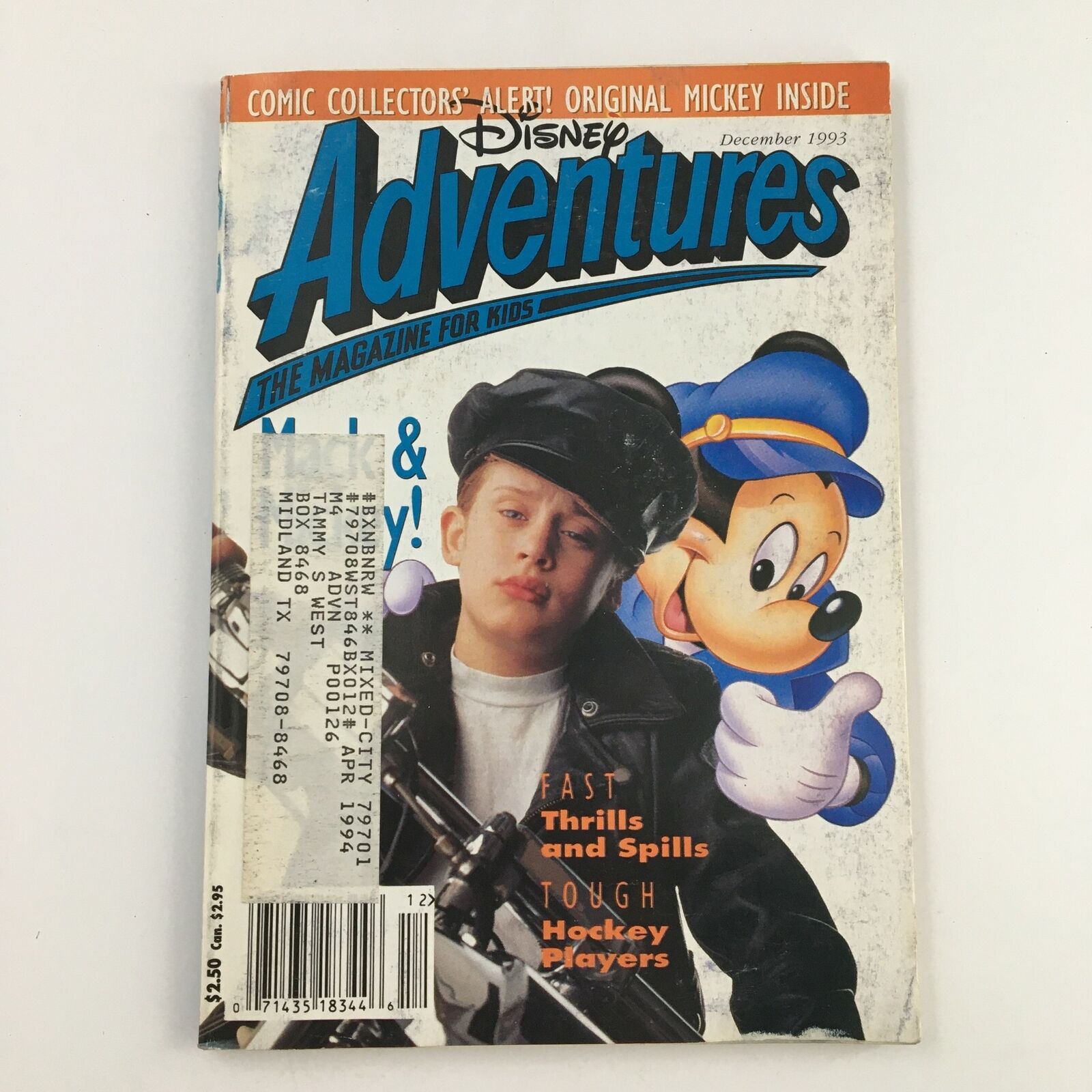 Disney Adventures Magazine December 1993 Macaulay Culkin & Mickey Mouse