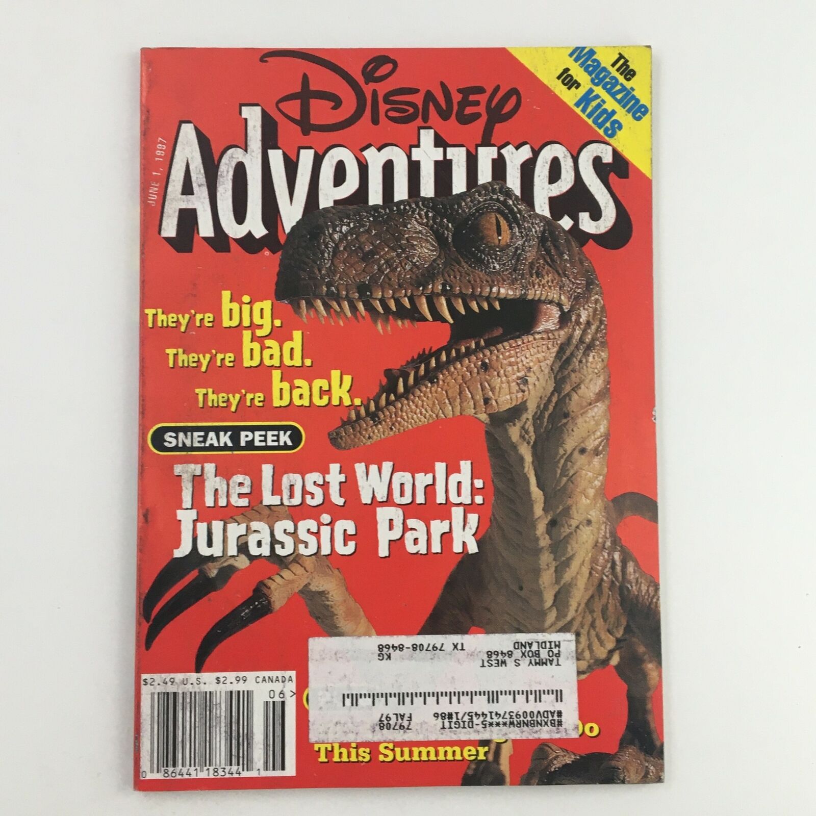 Disney Adventures Magazine June 1 1997 The Lost World Jurassic Park A Sneak Peek