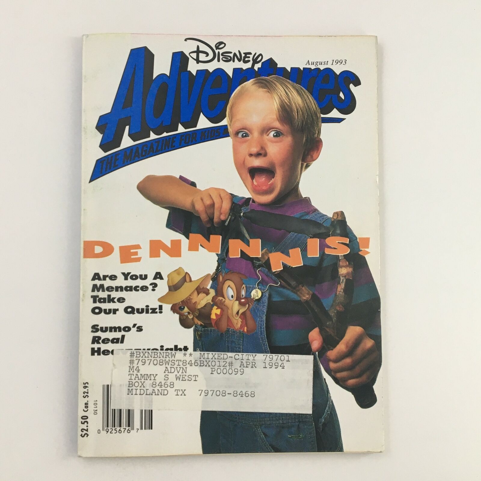 Disney Adventures Magazine August 1993 Mason Gamble as Dennis the Menace