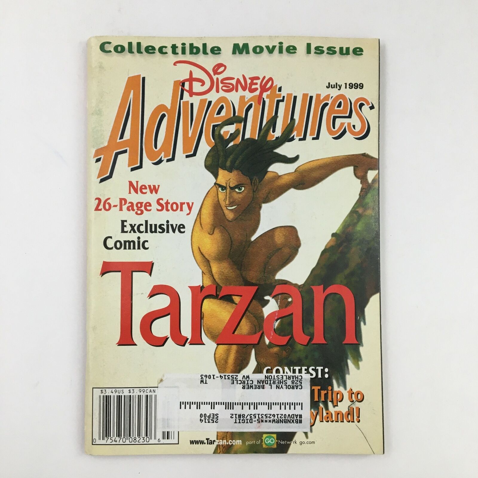 Disney Adventures Magazine July 1999 Exclusive Comic Tarzan 26-Page Story VG