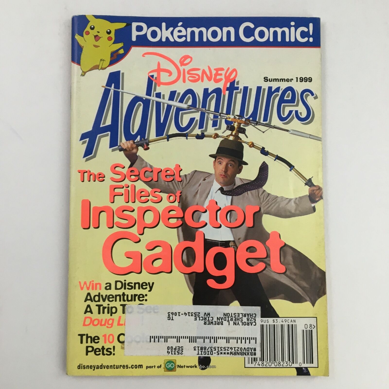 Disney Adventures Magazine Summer 1999 Inspector Gadget & Pikachu Pokémon VG