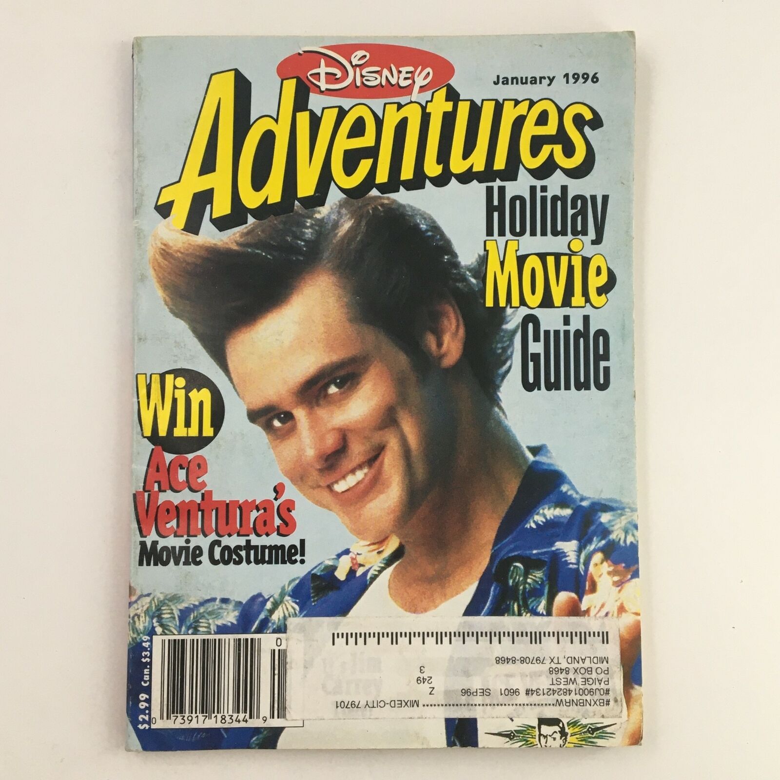 Disney Adventures Magazine January 1996 Jim Carrey is Ace Ventura & Movie Guide