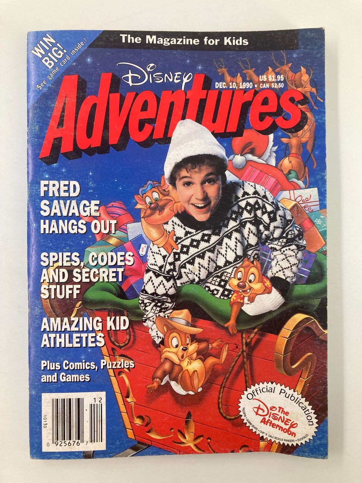 Disney Adventures Magazine December 10 1990 Fred Savage Hangs Out No Label