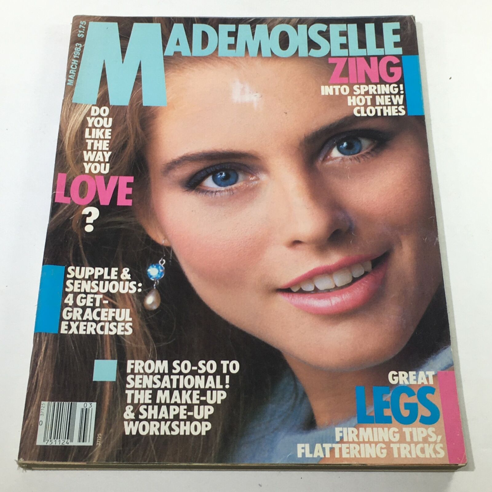 VTG Mademoiselle Magazine: March 1983 - Kim Alexis Cover - No Label