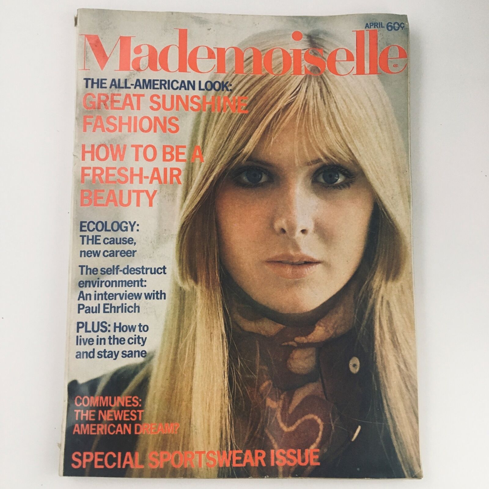 Mademoiselle Magazine April 1970 Leone James & Paul Ehrlich Interview, No Label