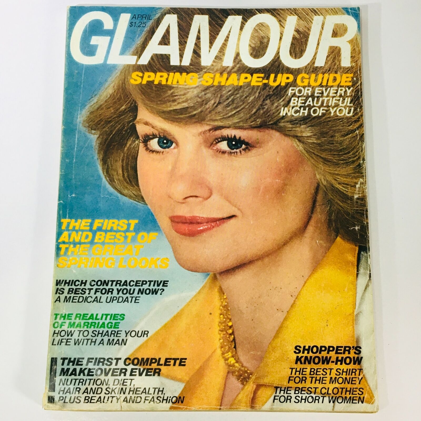 VTG Glamour Magazine April 1977 Charly Beautiful Cover, Spring Shape-Up Guide