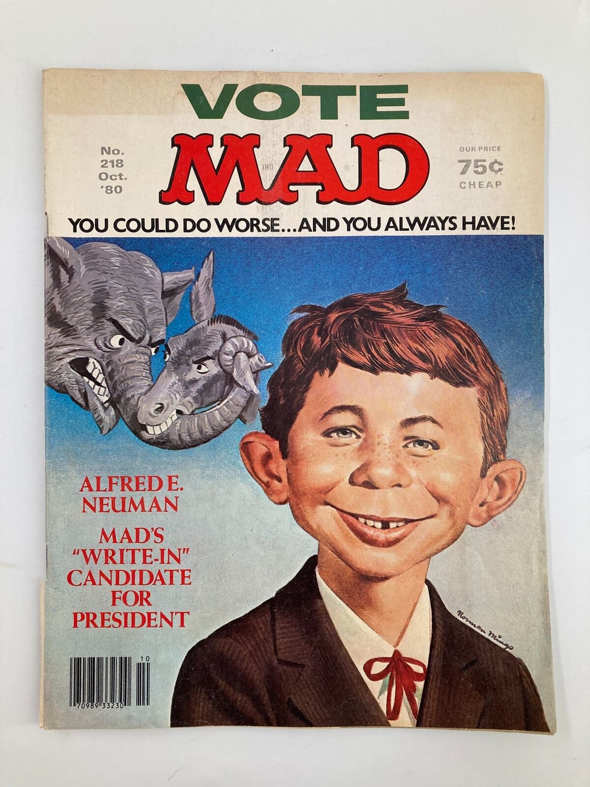 Mad Magazine October 1980 No. 218 Vote Alfred Neuman President Very Good VG 4.0