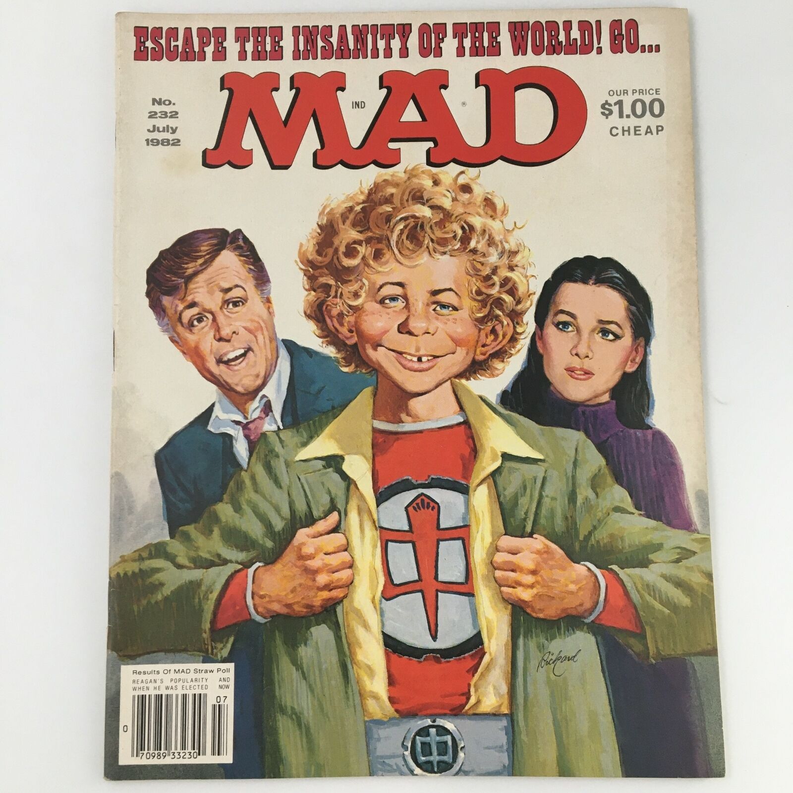 Mad Magazine July 1982 #232 Escape The Insanity of The World Parody, Newsstand