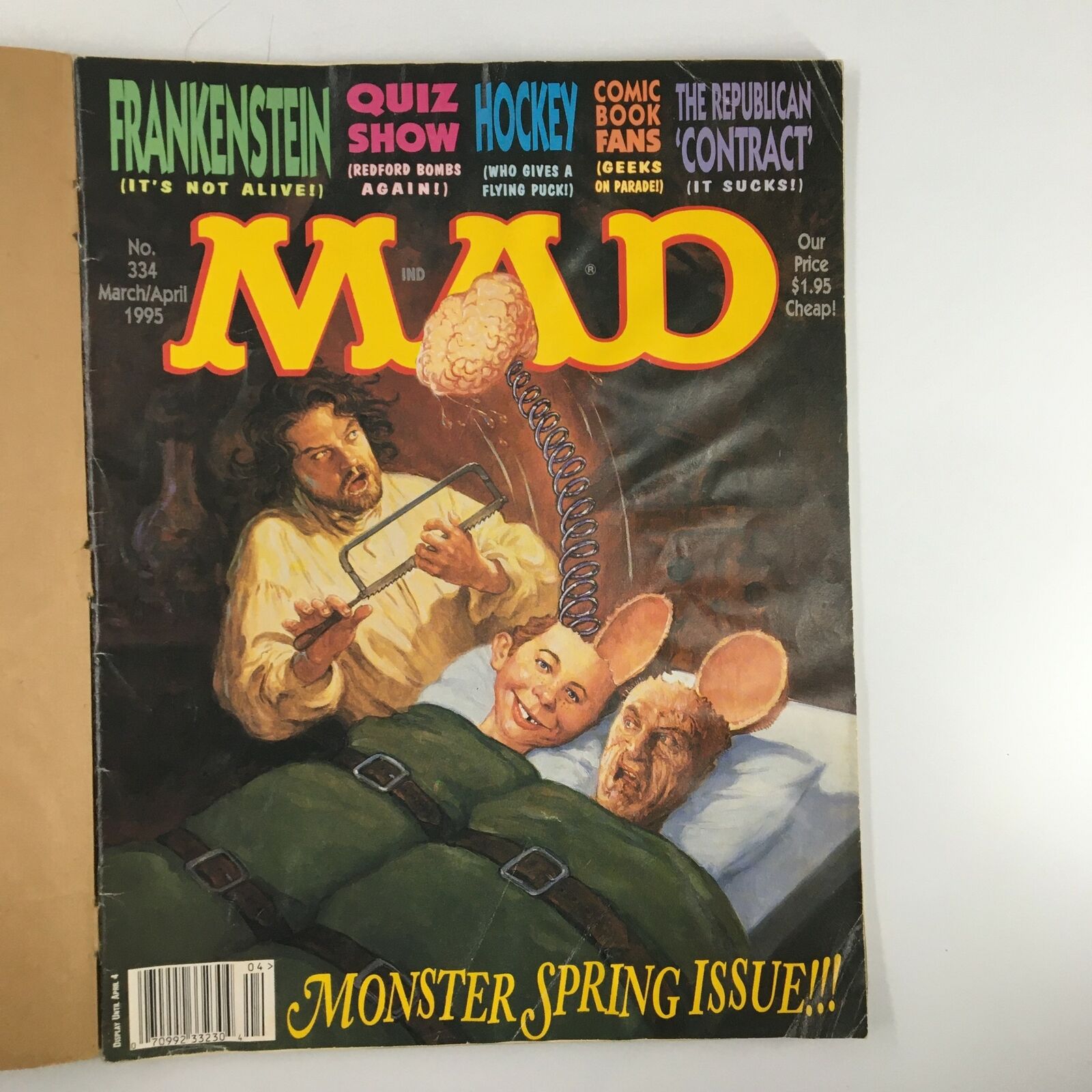 Mad Magazine March 1995 No. 334 Frankenstein Monster Spring VG Very Good 4.0