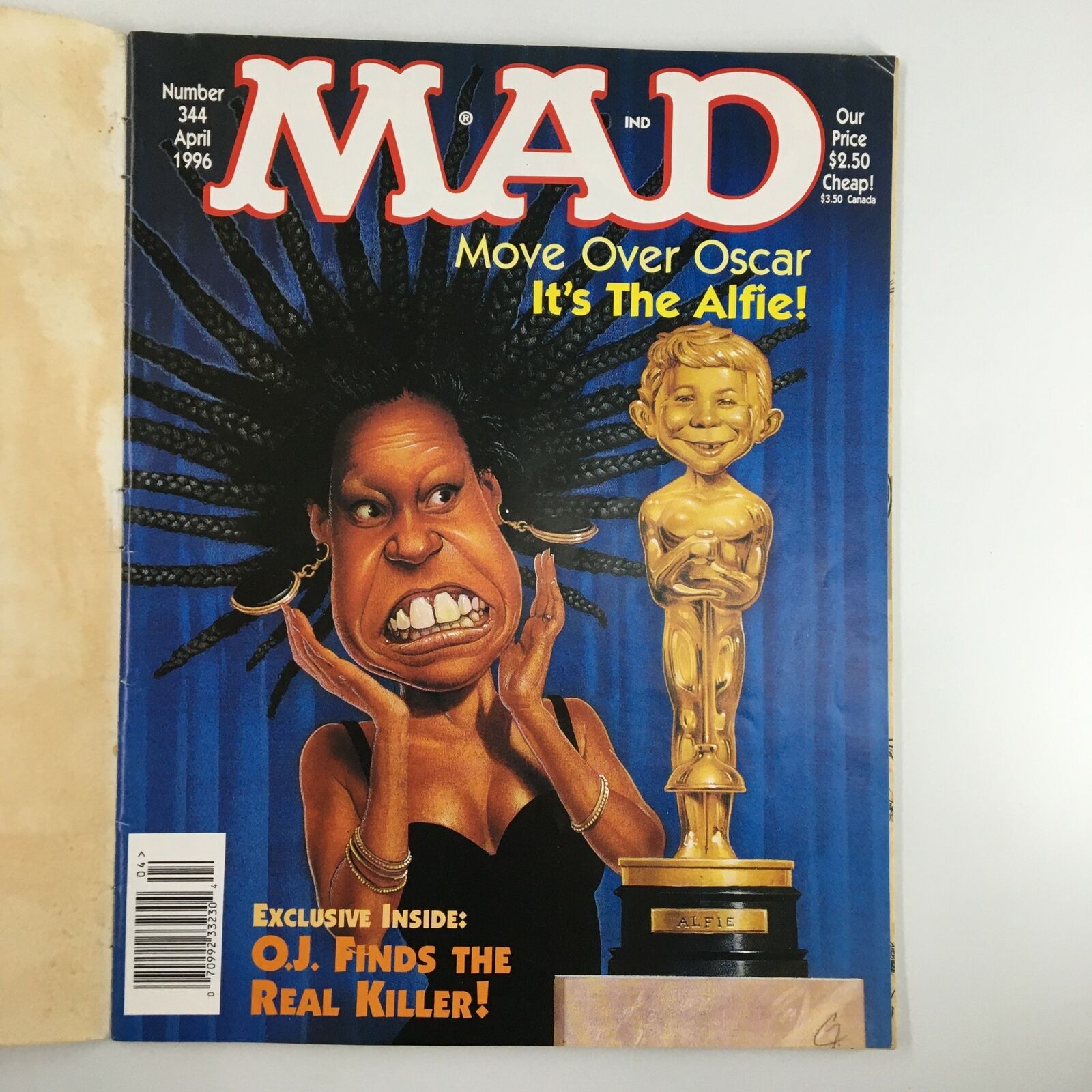 Mad Magazine April 1996 No. 344 Whoopi Goldberg Mover Over Oscar FN Fine 6.0