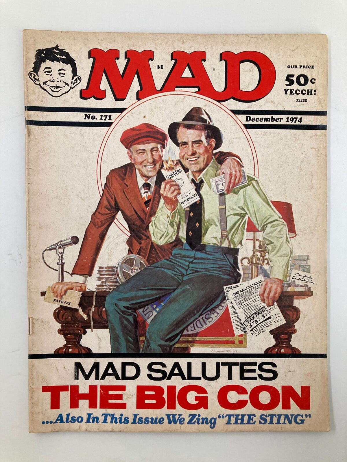 Mad Magazine December 1974 No. 171 Salutes The Big Con Fine FN 6.0 No Label