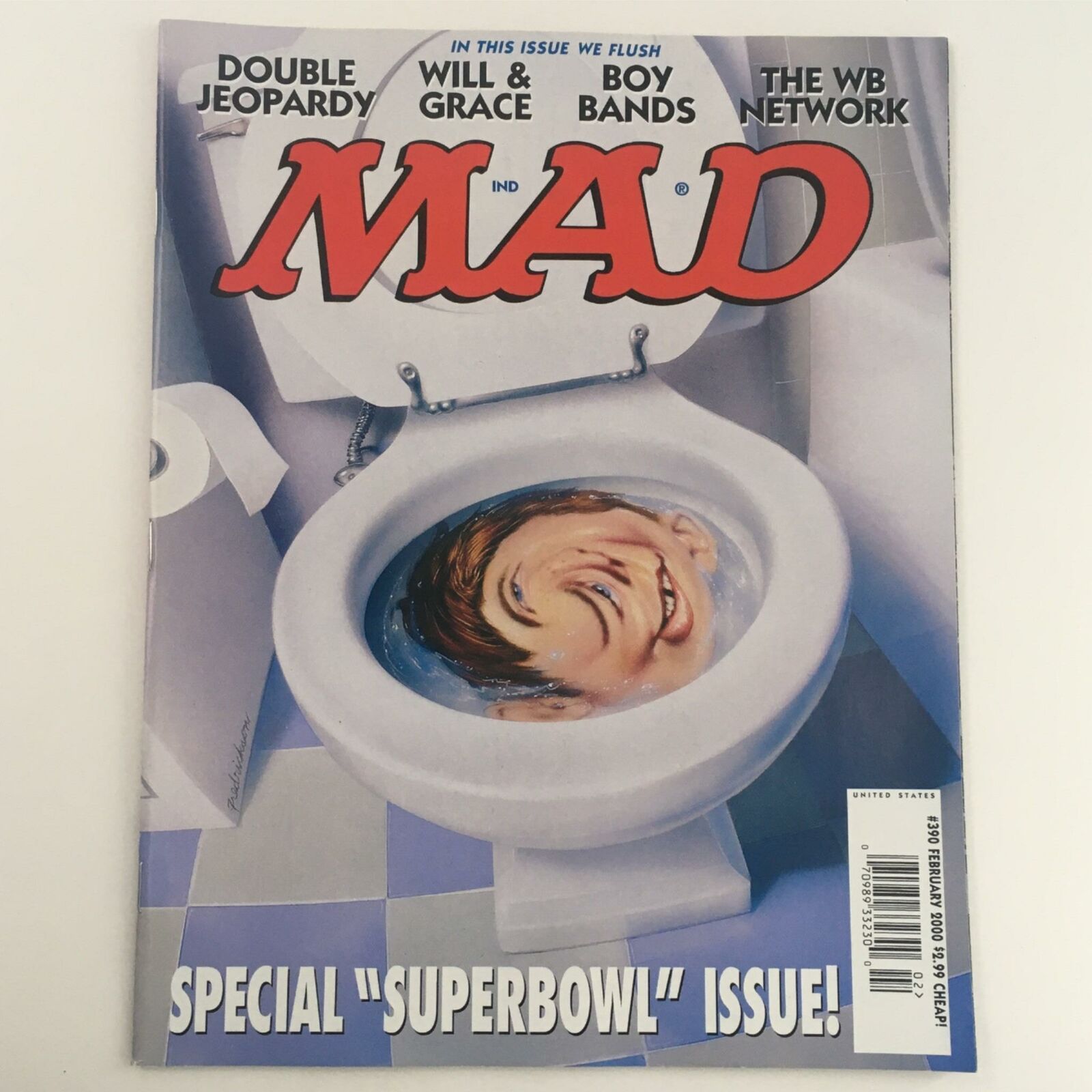 Mad Magazine February 2000 No. 390 Special Superbowl Issue Very Fine VF 8.0