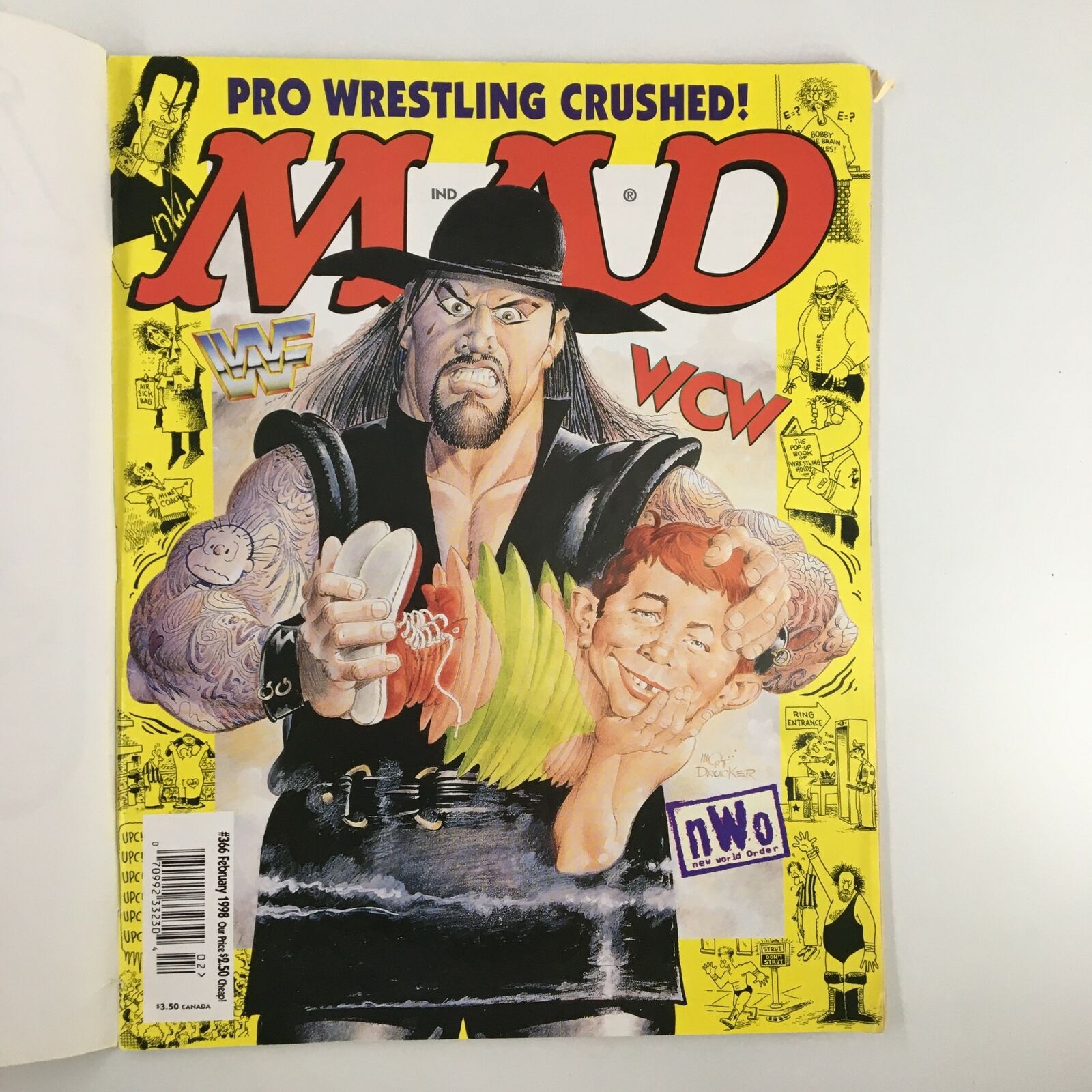 Mad Magazine February 1998 No. 366 The Undertaker Wrestling Crushed FN Fine 6.0