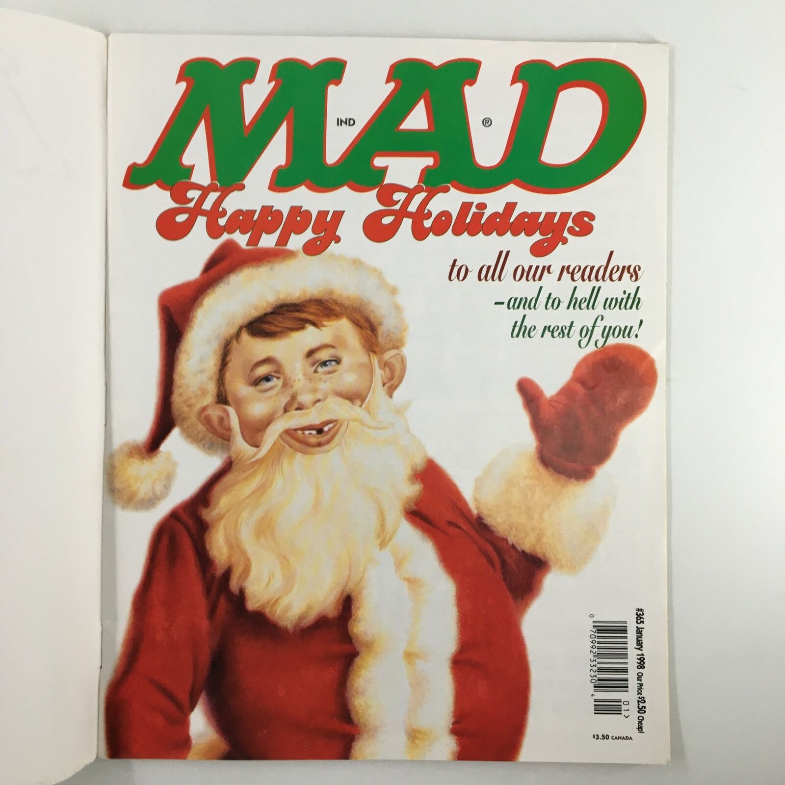 Mad Magazine January 1998 No. 365 Happy Holidays To All Readers FN Fine 6.0