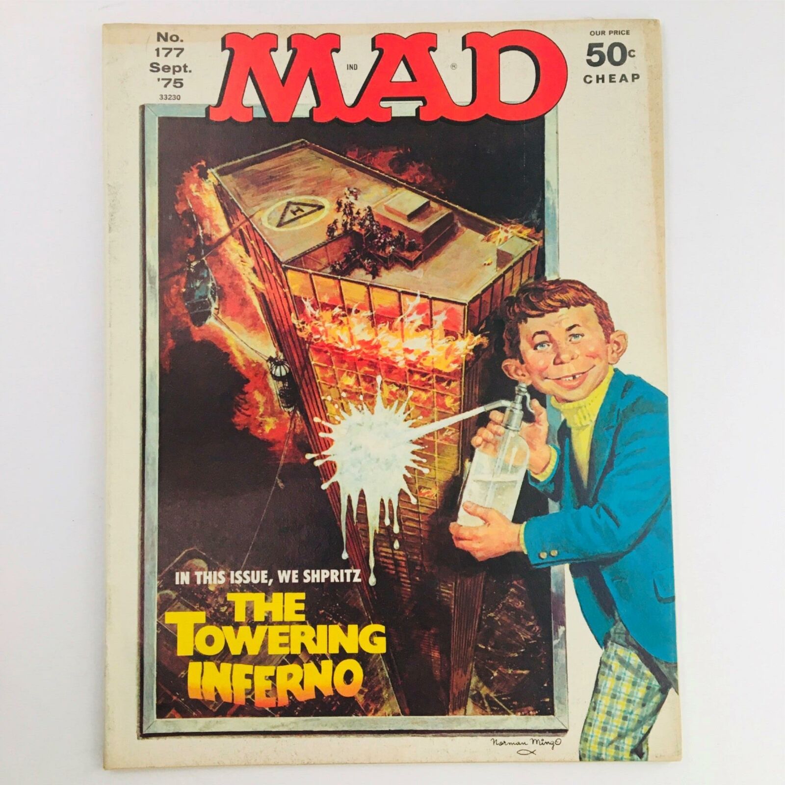 Mad Magazine September 1975 No. 177 The Towering Inferno Fine/FN 6.0