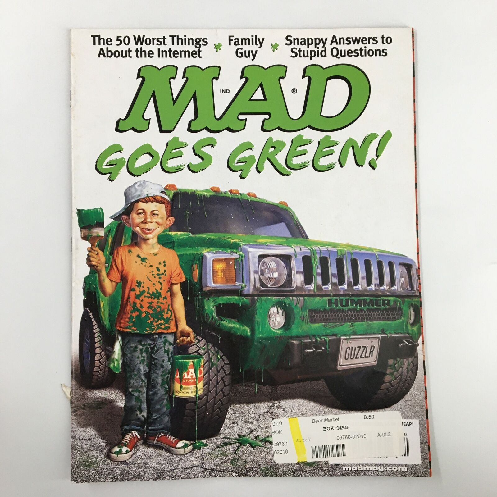 Mad Magazine October 2008 No. 494 Alfred Neuman Goes Green FN Fine 6.0