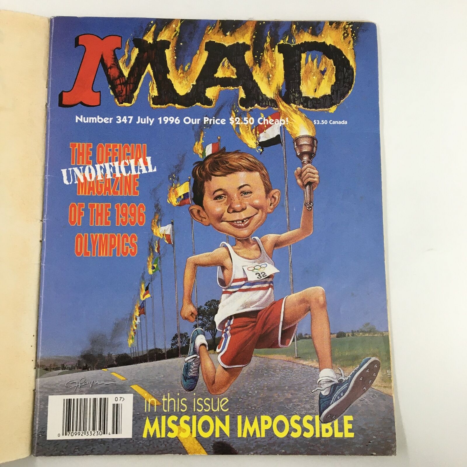 Mad Magazine July 1996 No. 347 Unofficial Magazine The 1996 Olympics FN Fine 6.0