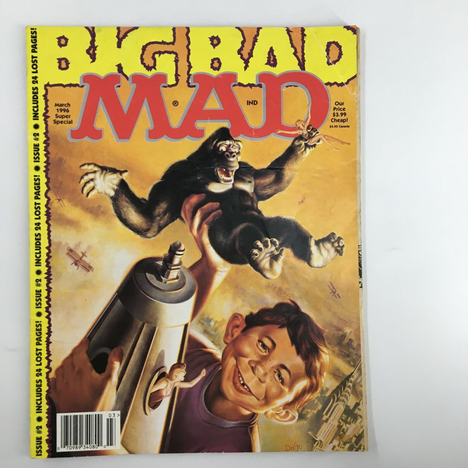 Mad Magazine March 1996 No. 2 Alfred Neuman and King Kong VG Very Good 4.0