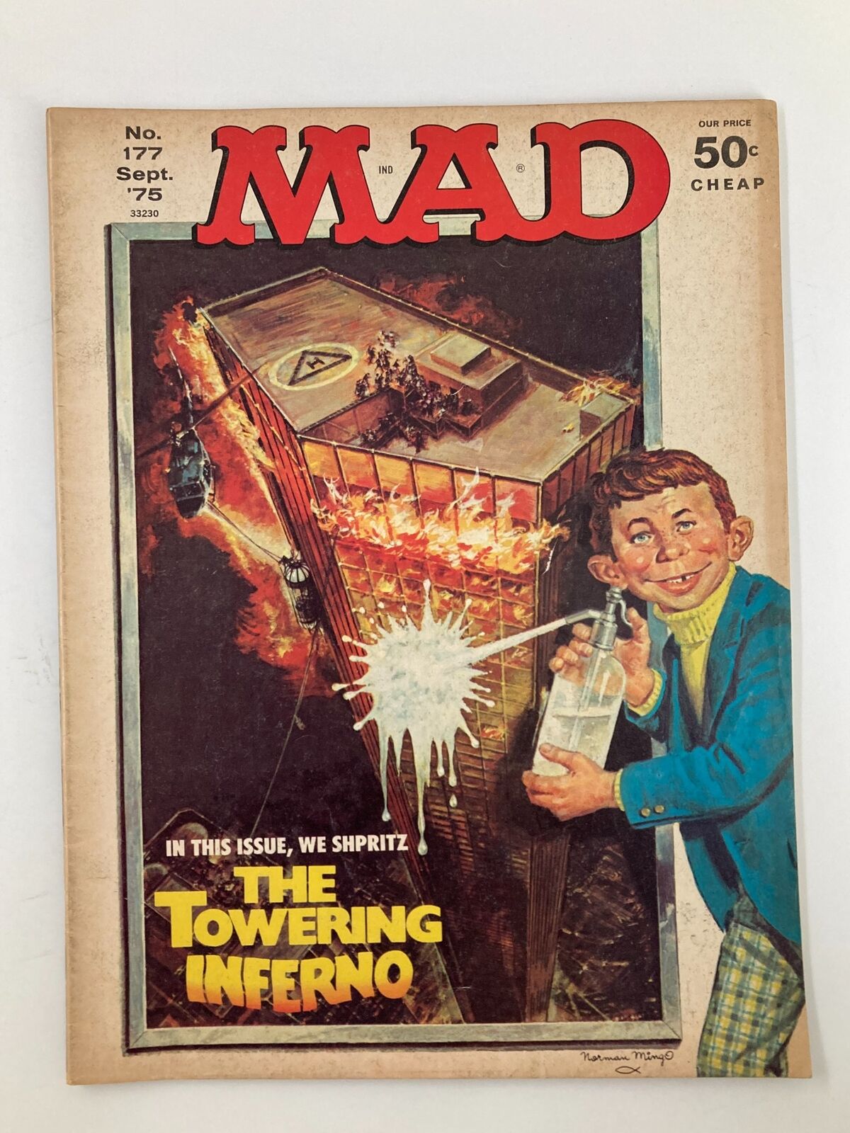 Mad Magazine September 1975 No. 177 The Towering Inferno FN 6.0 No Label