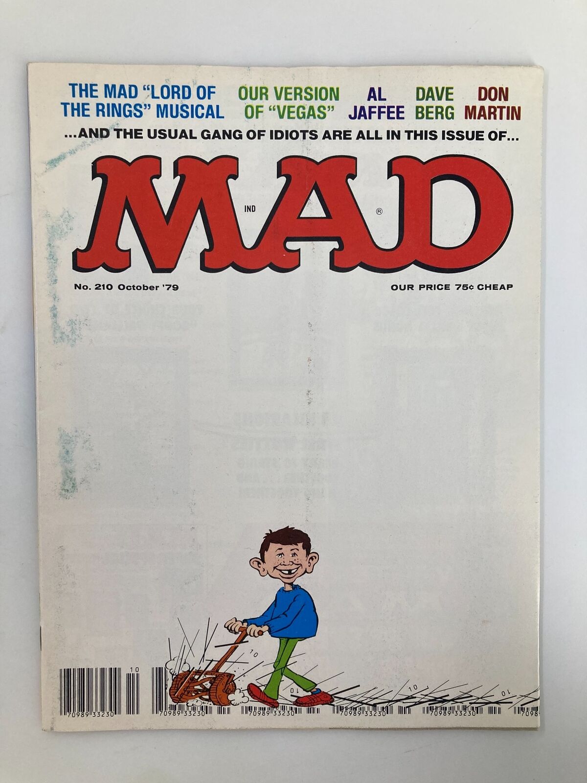 Mad Magazine October 1979 No. 210 Lord of the Rings VG Very Good 4.0 No Label