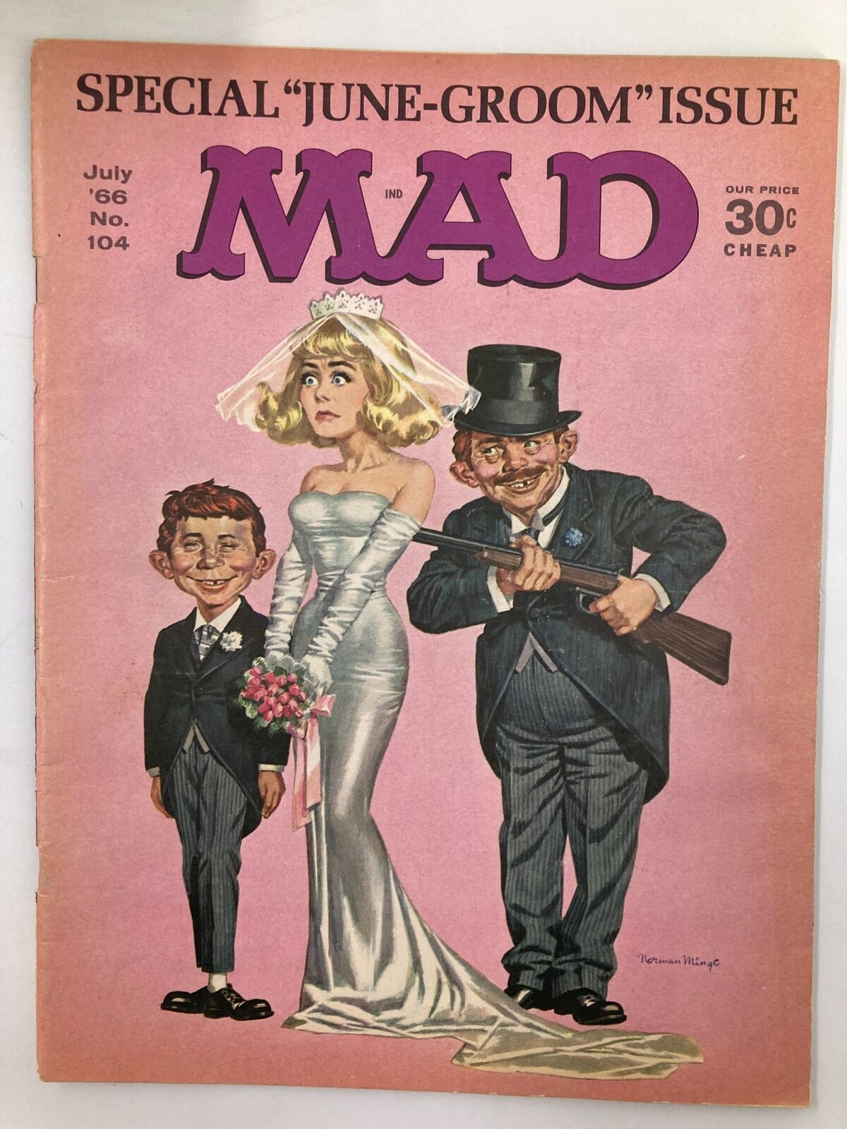 Mad Magazine July 1966 No. 104 The June-Groom Alfred FN Fine 6.0 No Label